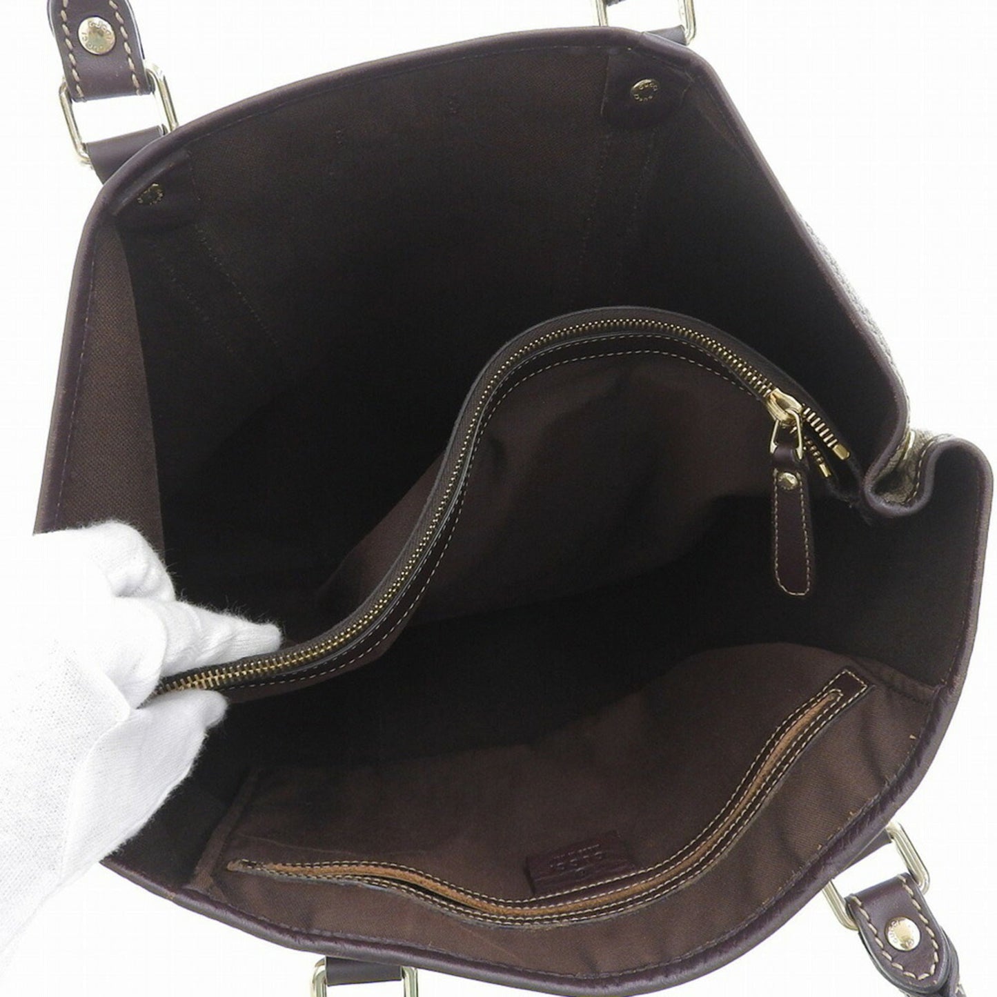 Gucci GG plus handbag business bag tote beige brown 223668 002058