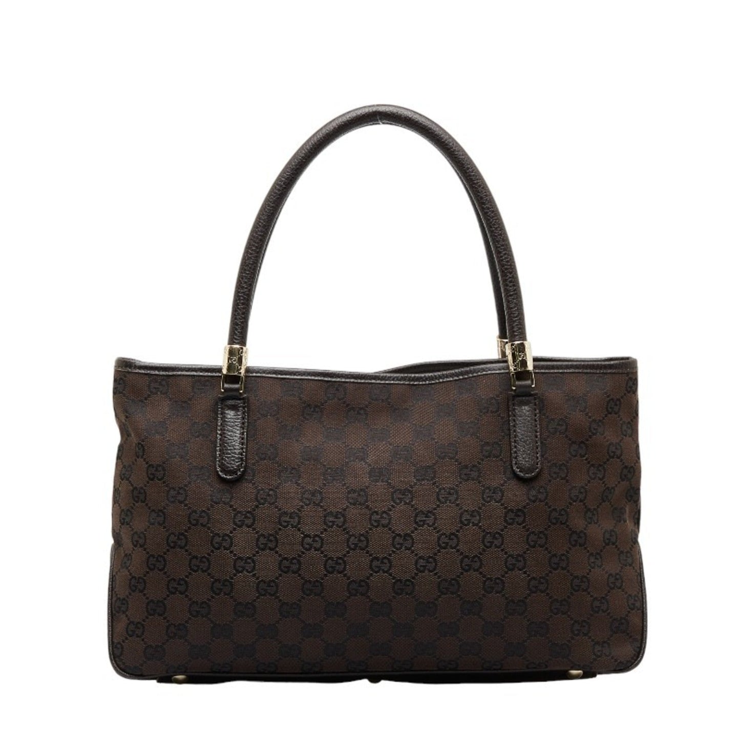GUCCI GG Canvas Handbag Shoulder Bag 290826 Brown Leather Women's