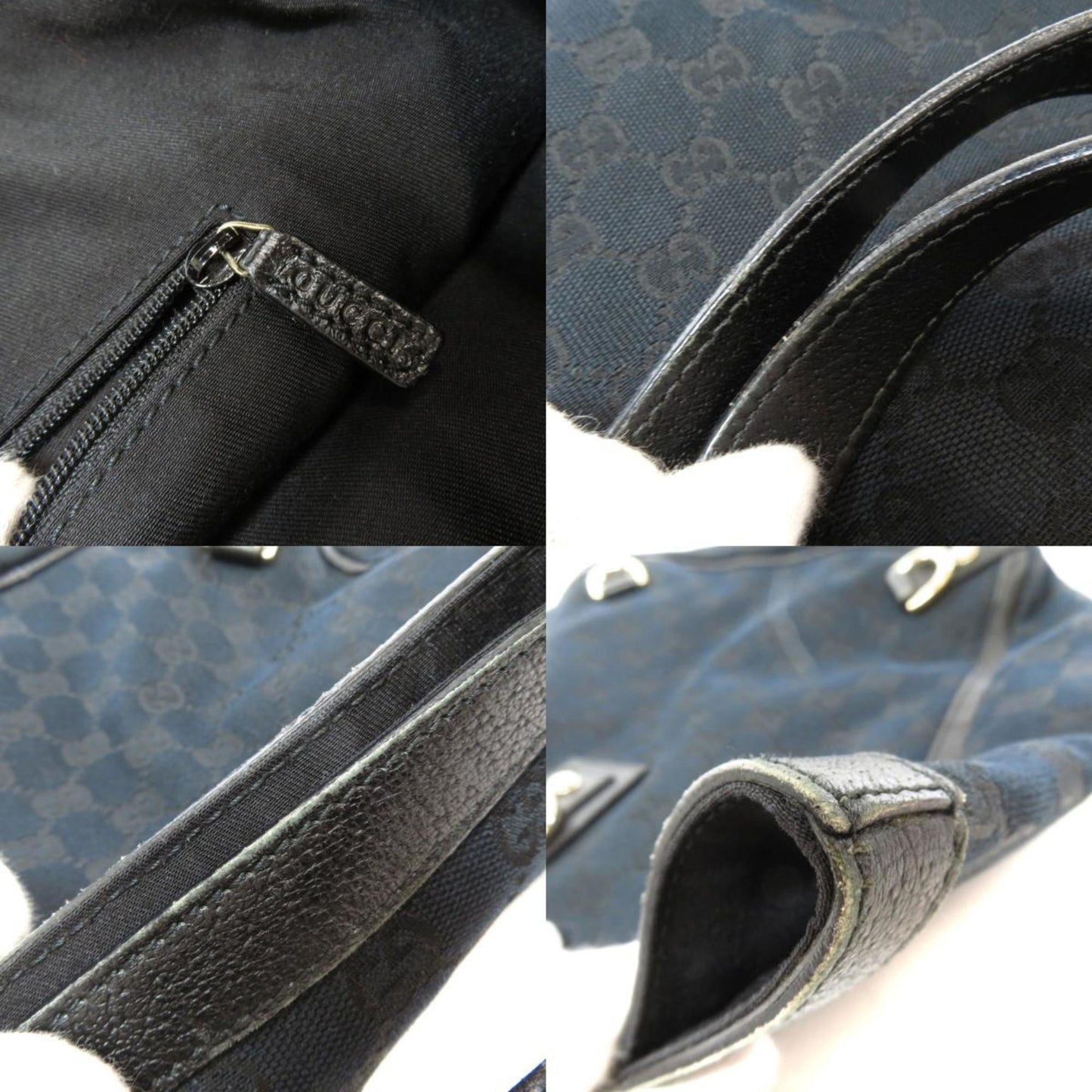 Gucci 130739 GG Tote Bag Canvas Leather Ladies
