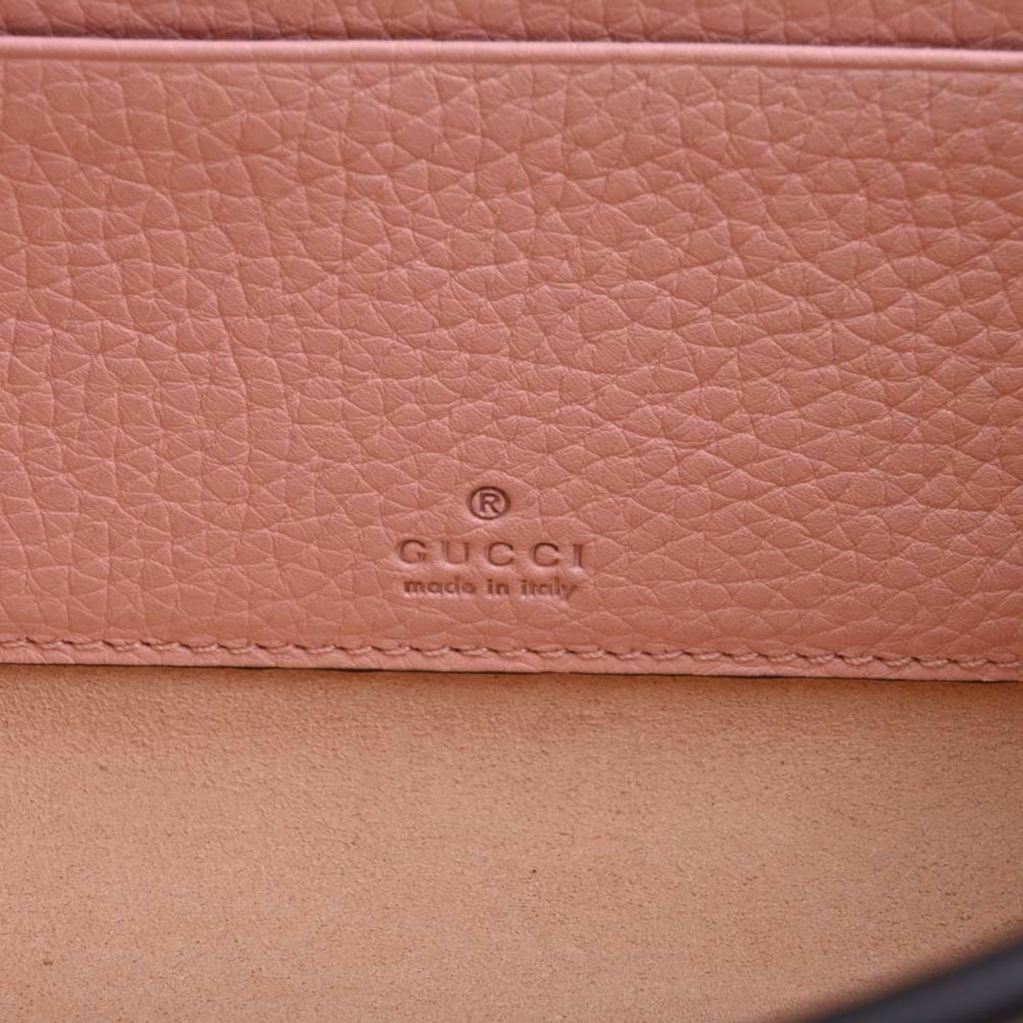 GUCCI Leather Animanie Bee Shoulder Bag 498097 Pink Women's