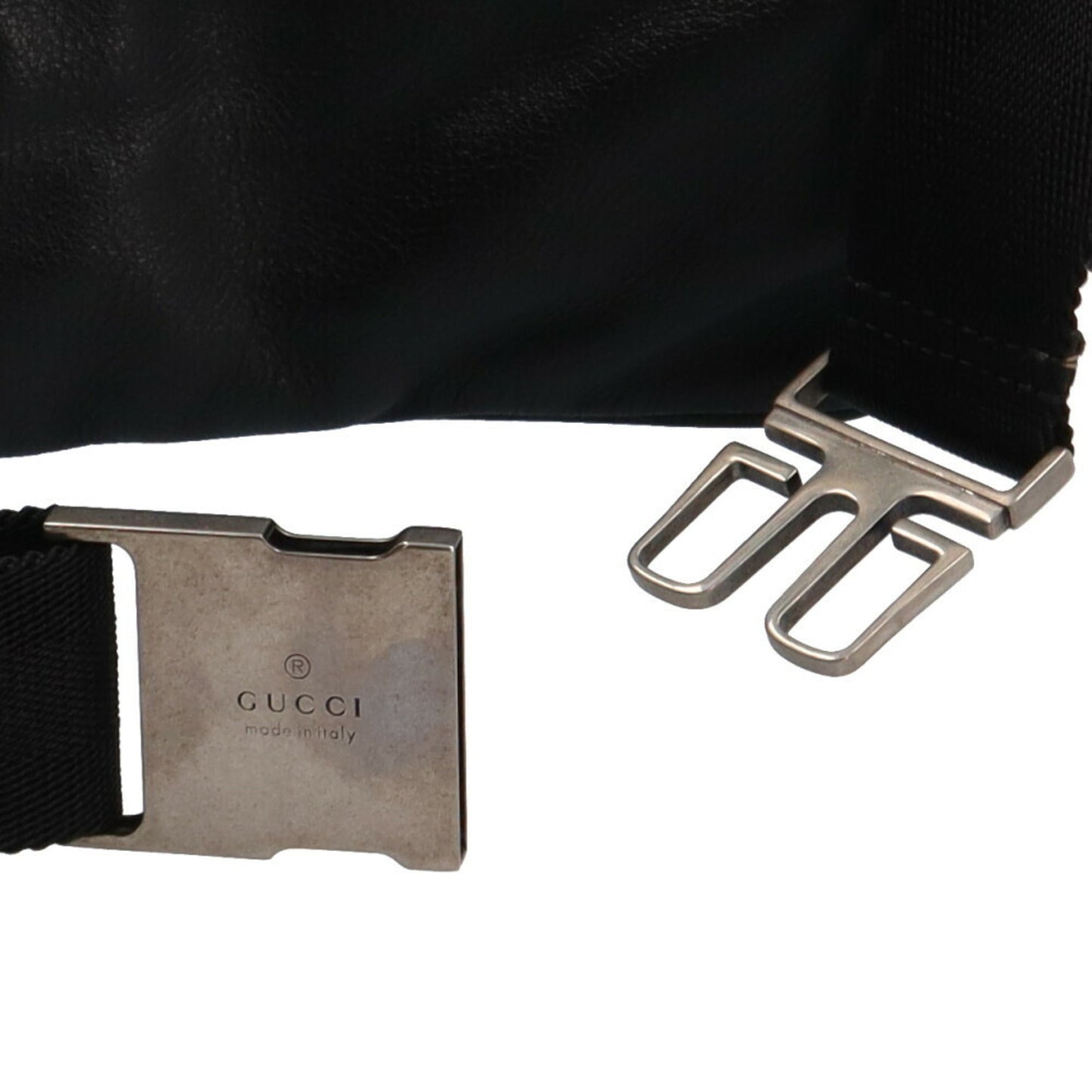 GUCCI Waist Bag Leather Black Men's