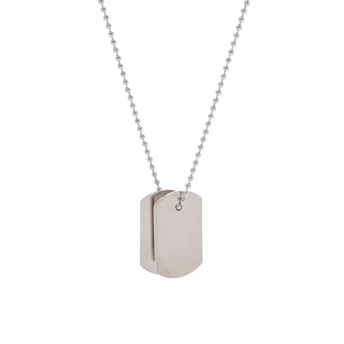 Gucci 2P diamond dock tag unisex K18WG necklace