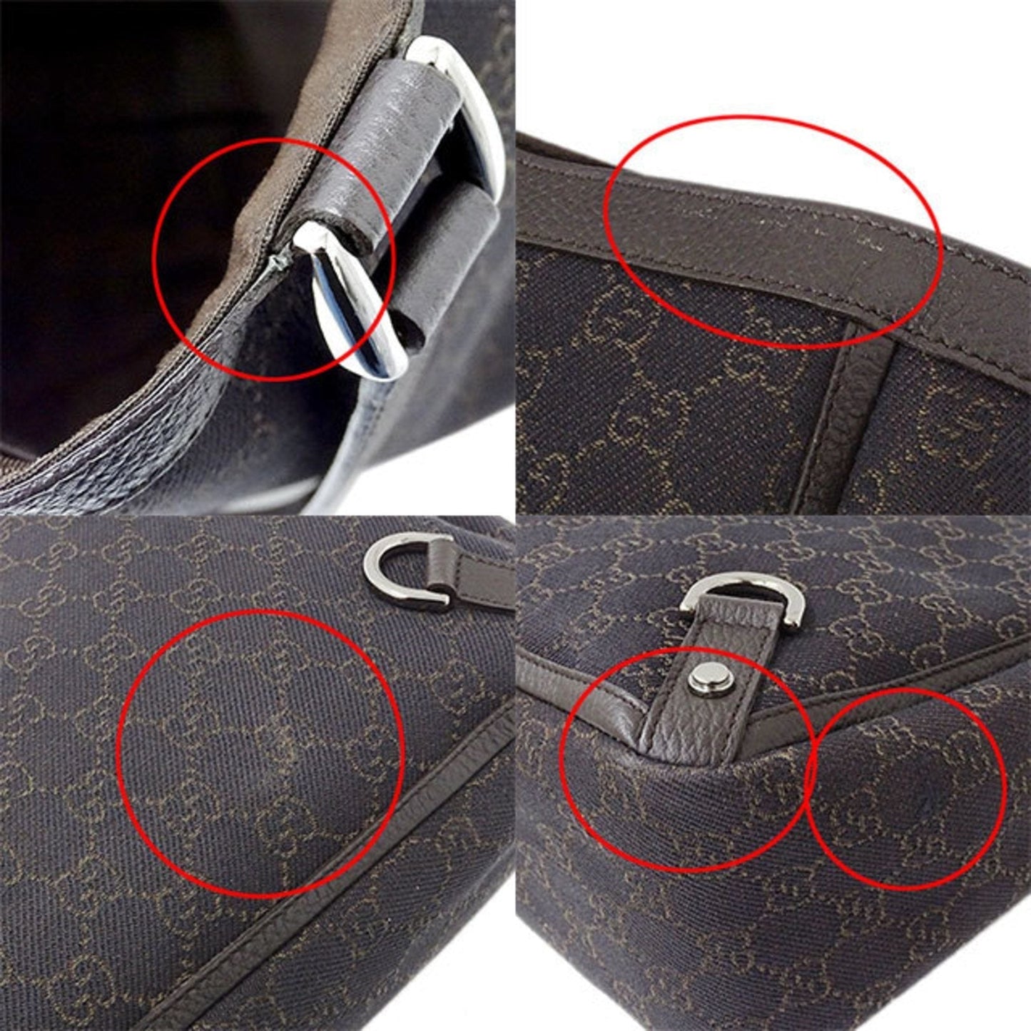 Gucci Bag Ladies Tote Shoulder GG Canvas 293580 Dark Brown