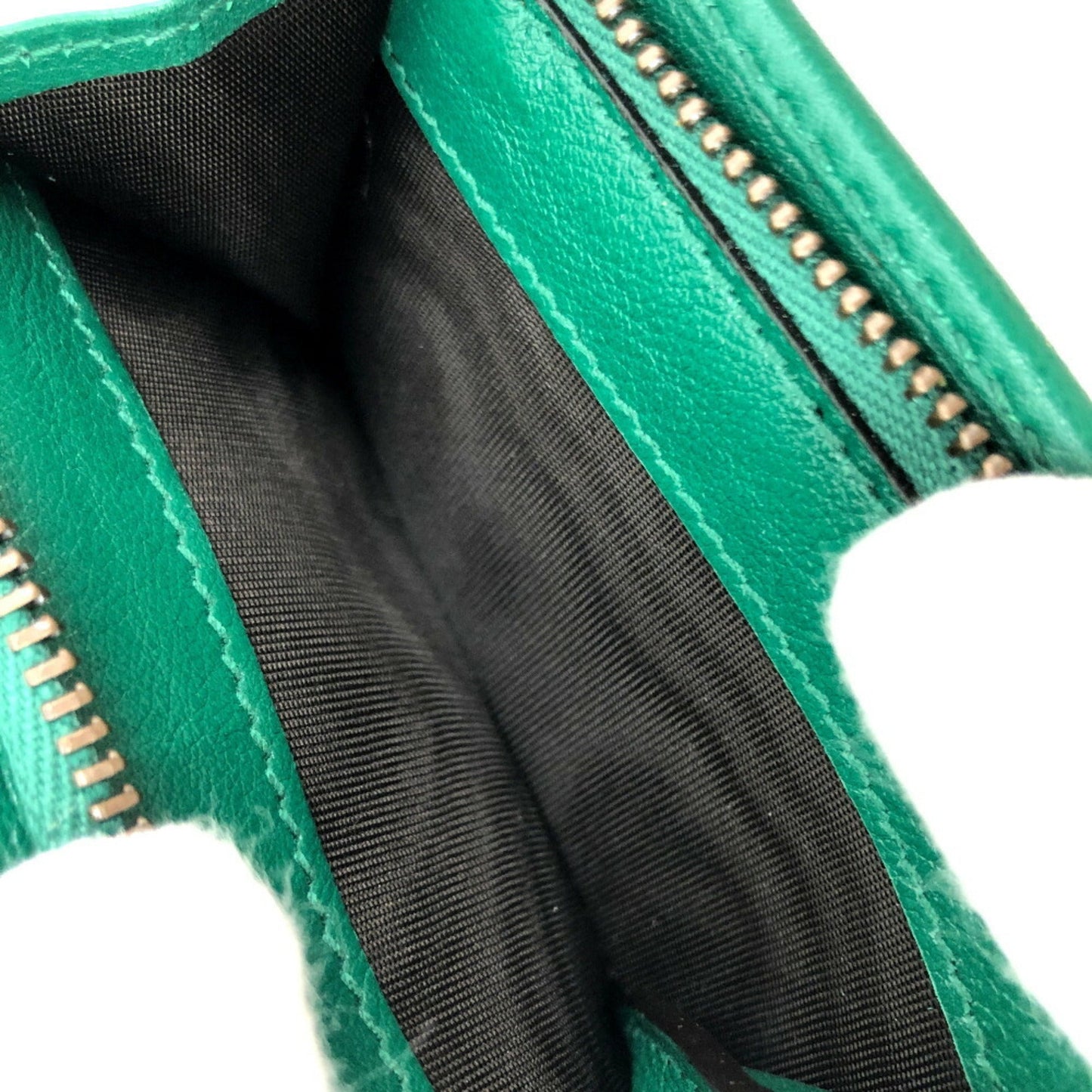 Gucci trifold wallet bamboo medium 658633 leather green ladies GUCCI