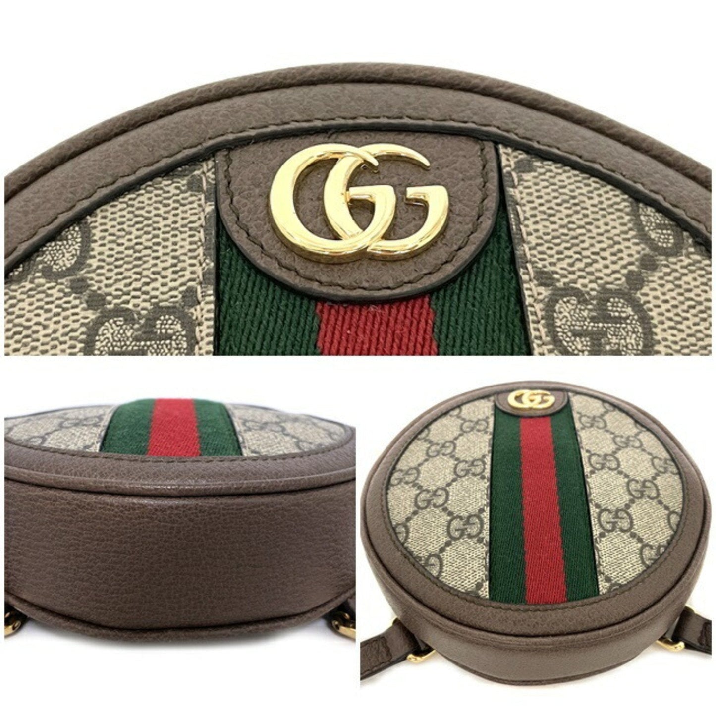 Gucci rucksack GG backpack beige green red gold offidia 598661-96iwg-8745 PVC leather GUCCI round sherry mini ladies chain