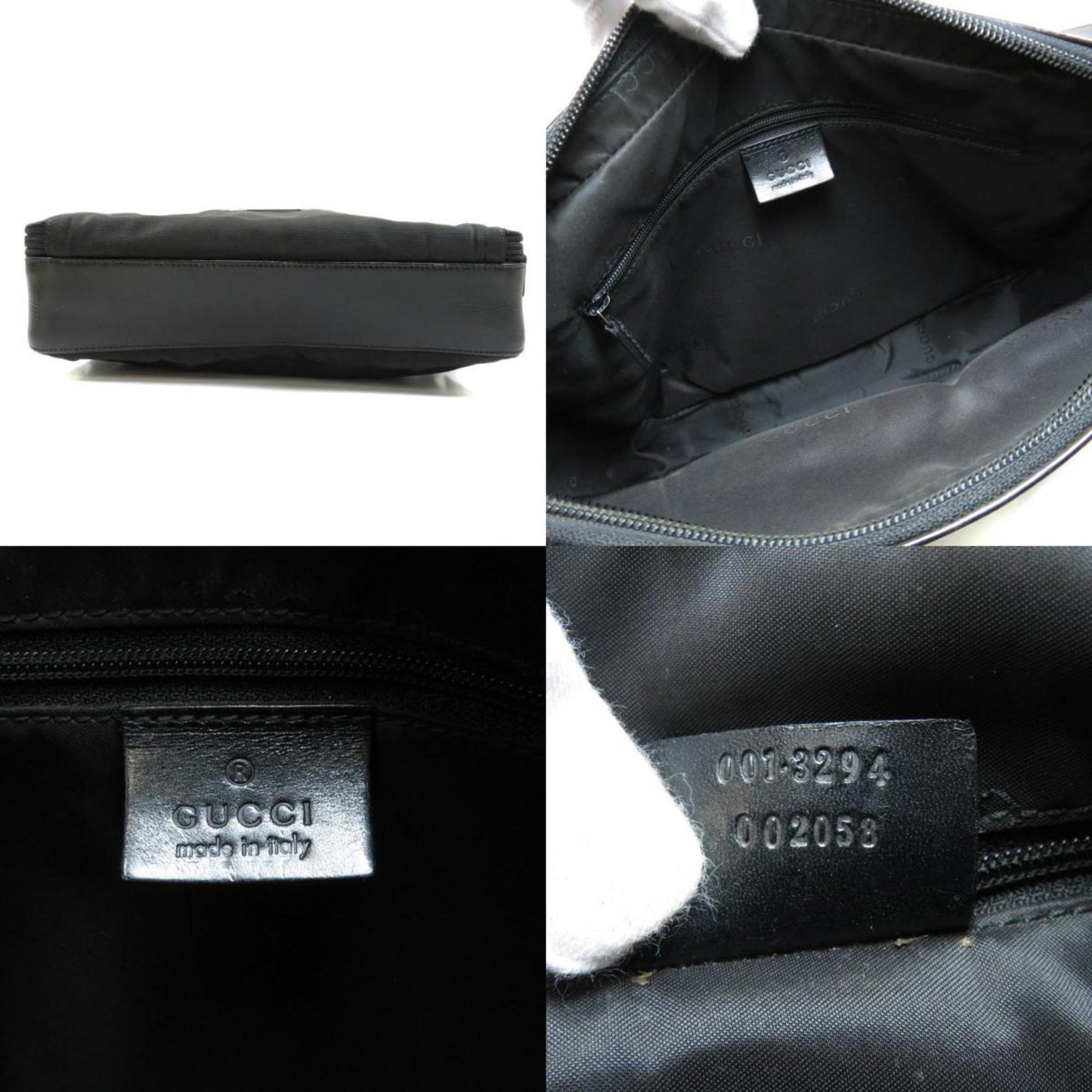 Gucci 002058 Plate Shoulder Bag Nylon Ladies GUCCI