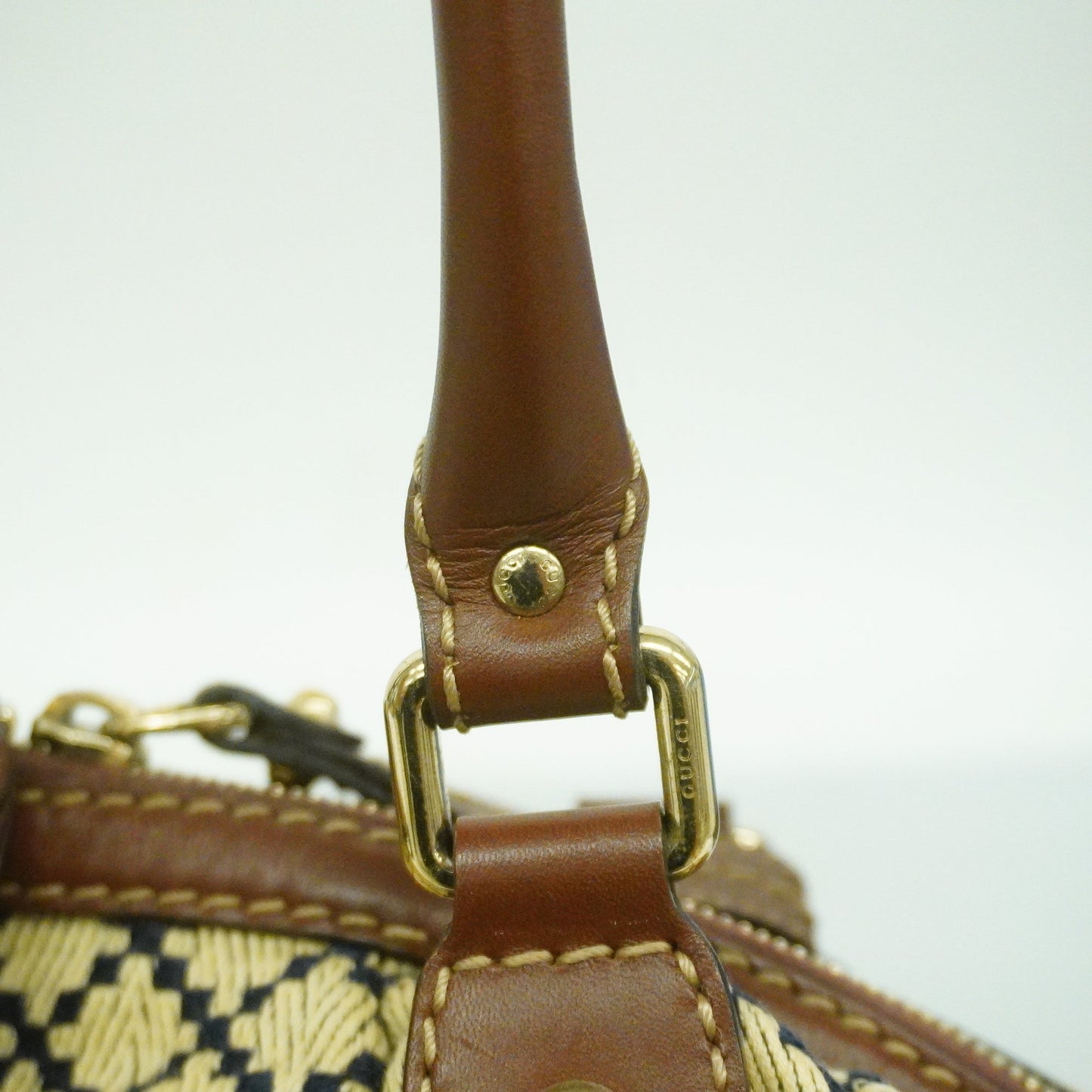 GUCCI  Sukey Diamante 223974 Women's Canvas Handbag Beige,Brown