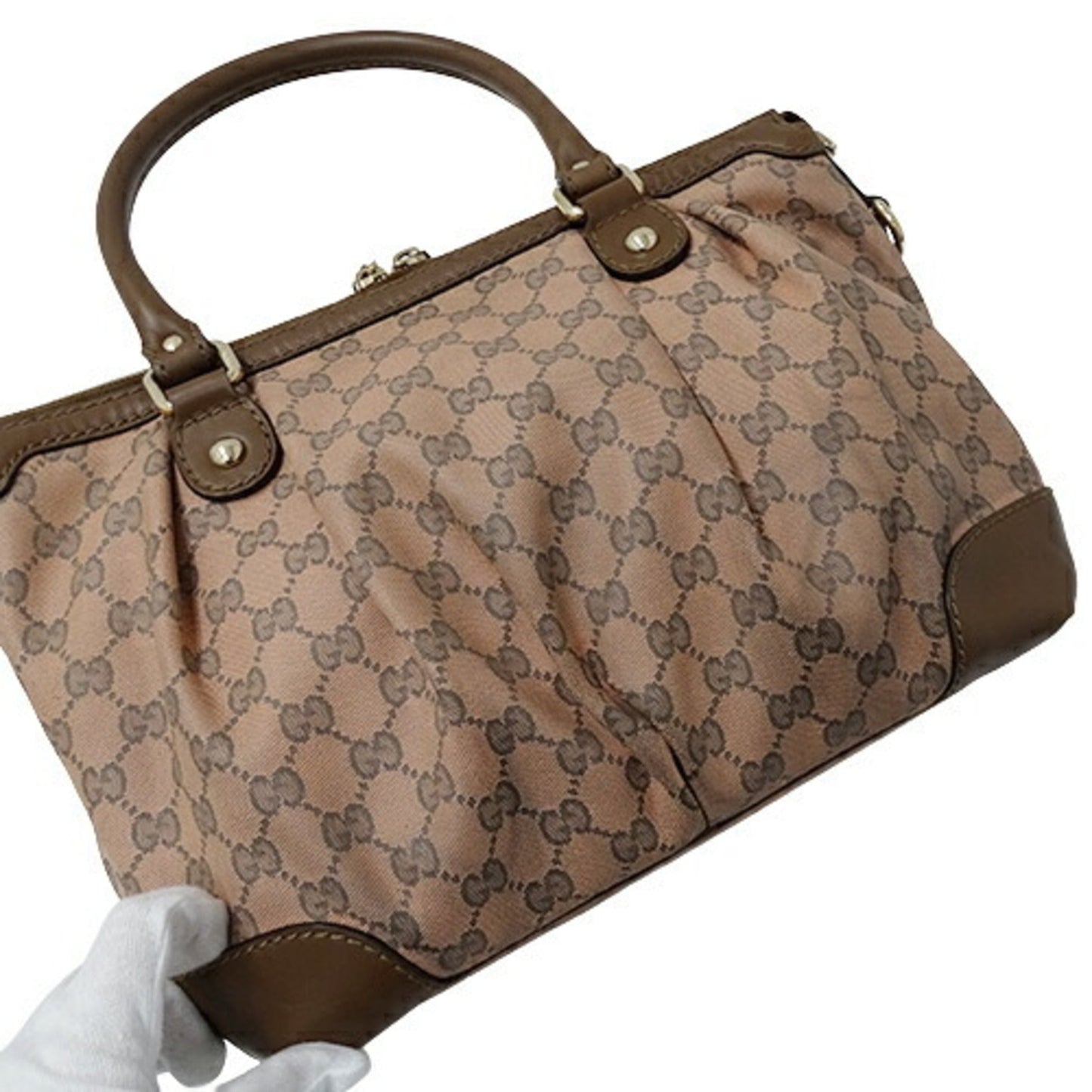 Gucci Bag ladies handBag shoulder 2way GG canvas Sookie pink brown 247902
