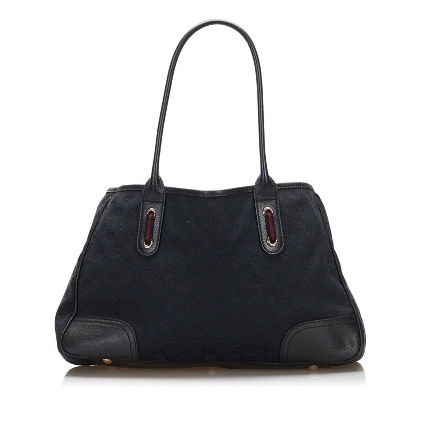 Gucci GG Canvas Princie Tote Bag 163805 Black Leather Ladies Gucci