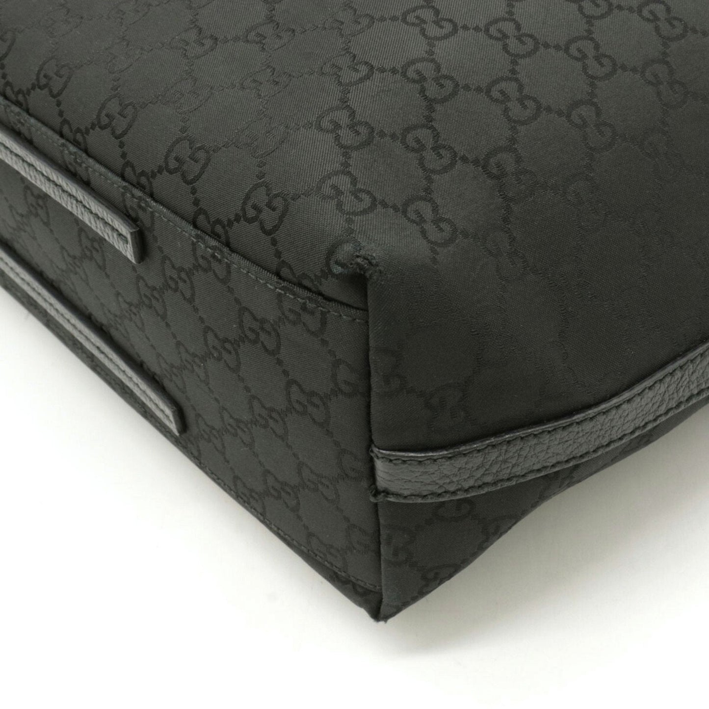 Gucci GG nylon tote bag shoulder leather black 152279