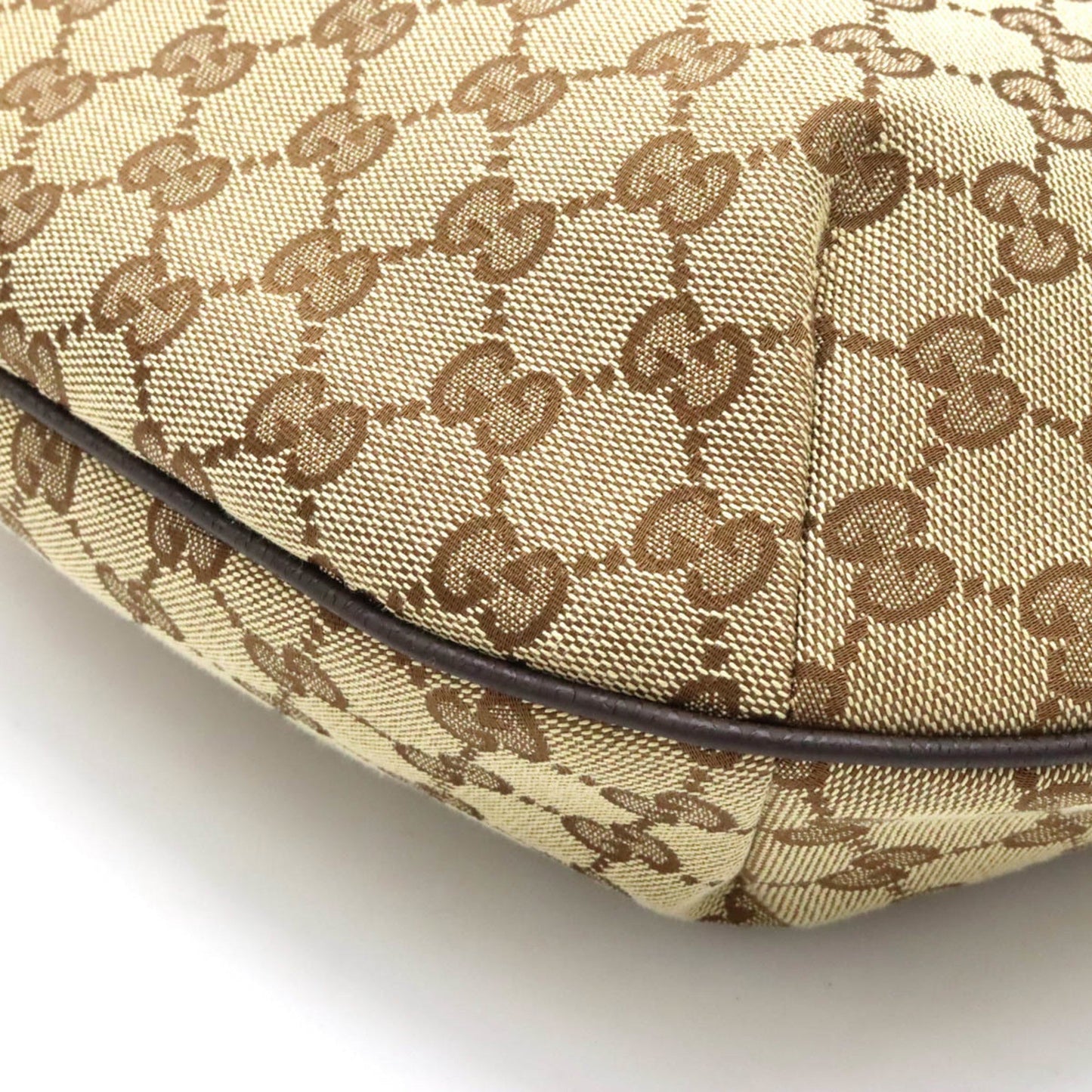 GUCCI GG Canvas Sherry Line Shoulder Bag Leather Khaki Beige Brown Dark Green Red 181092