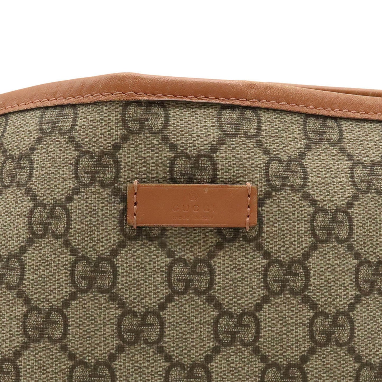 GUCCI GG Supreme Tote Bag Shoulder PVC Leather Beige Pink Brown 197953