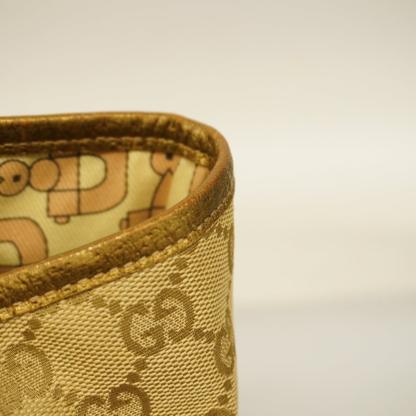 GUCCIAuth  Sherry Line Tote Bag 137396 Women's GG Canvas,Leather Beige,Gold