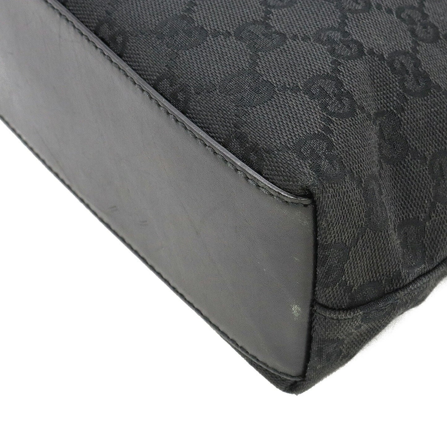 GUCCI GG Canvas New Jackie Shoulder Bag Leather Black 110291