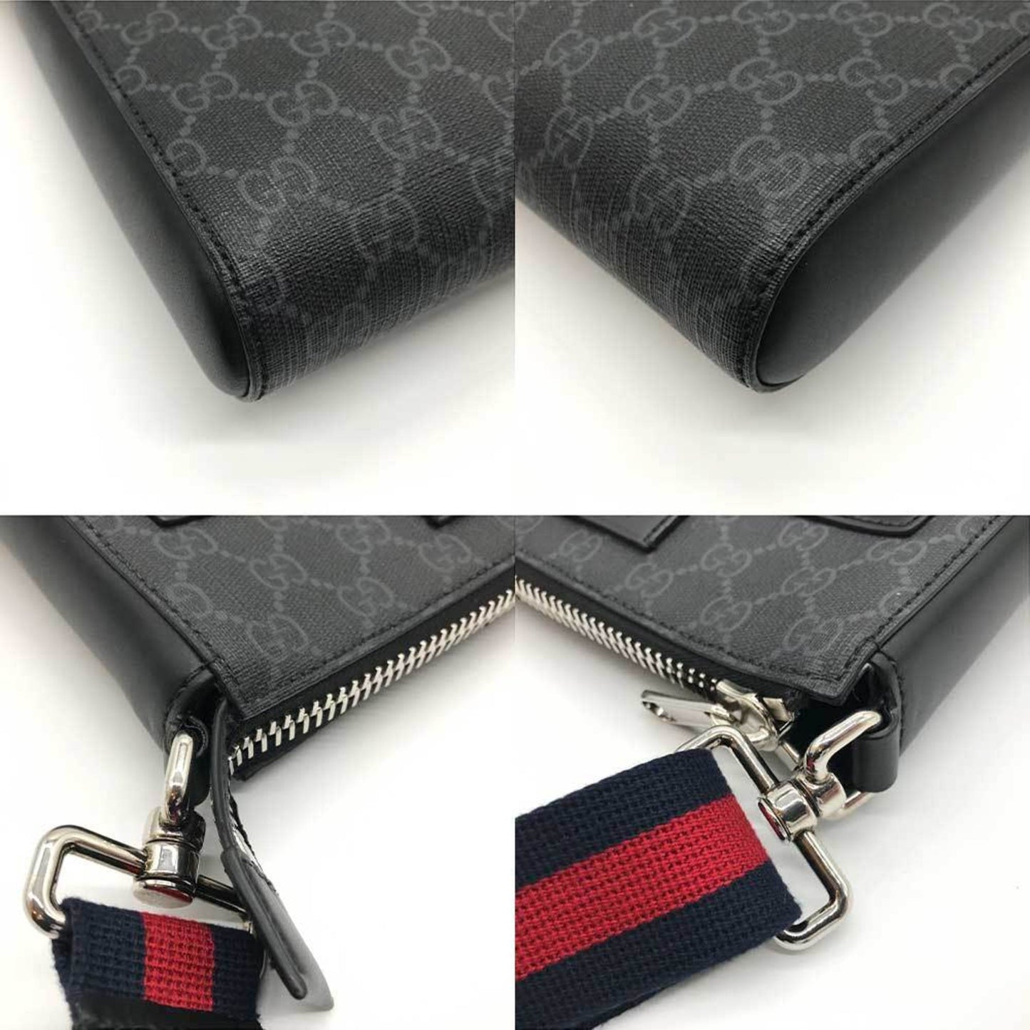 GUCCI Shoulder Bag Small GG Supreme 523599 Black