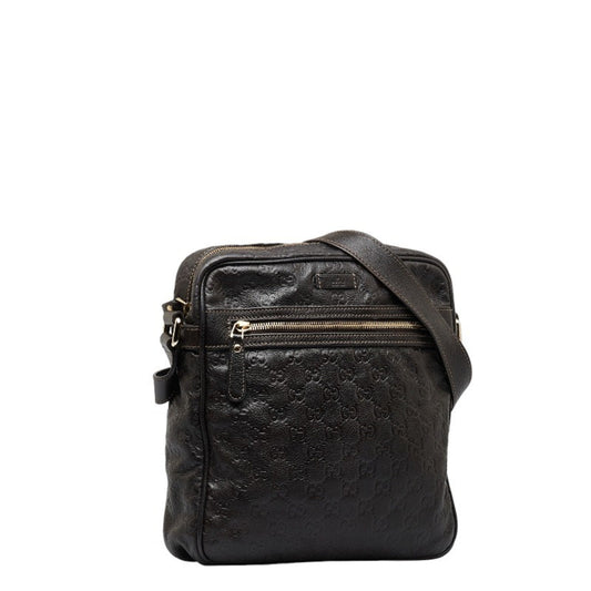 GUCCIsima Shoulder Bag 201448 Brown Leather Men's