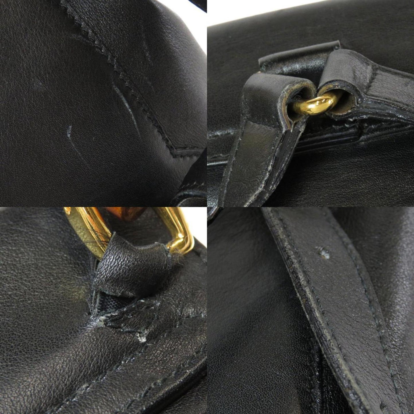 Gucci 003 3444 Bamboo Backpack Daypack Leather Ladies