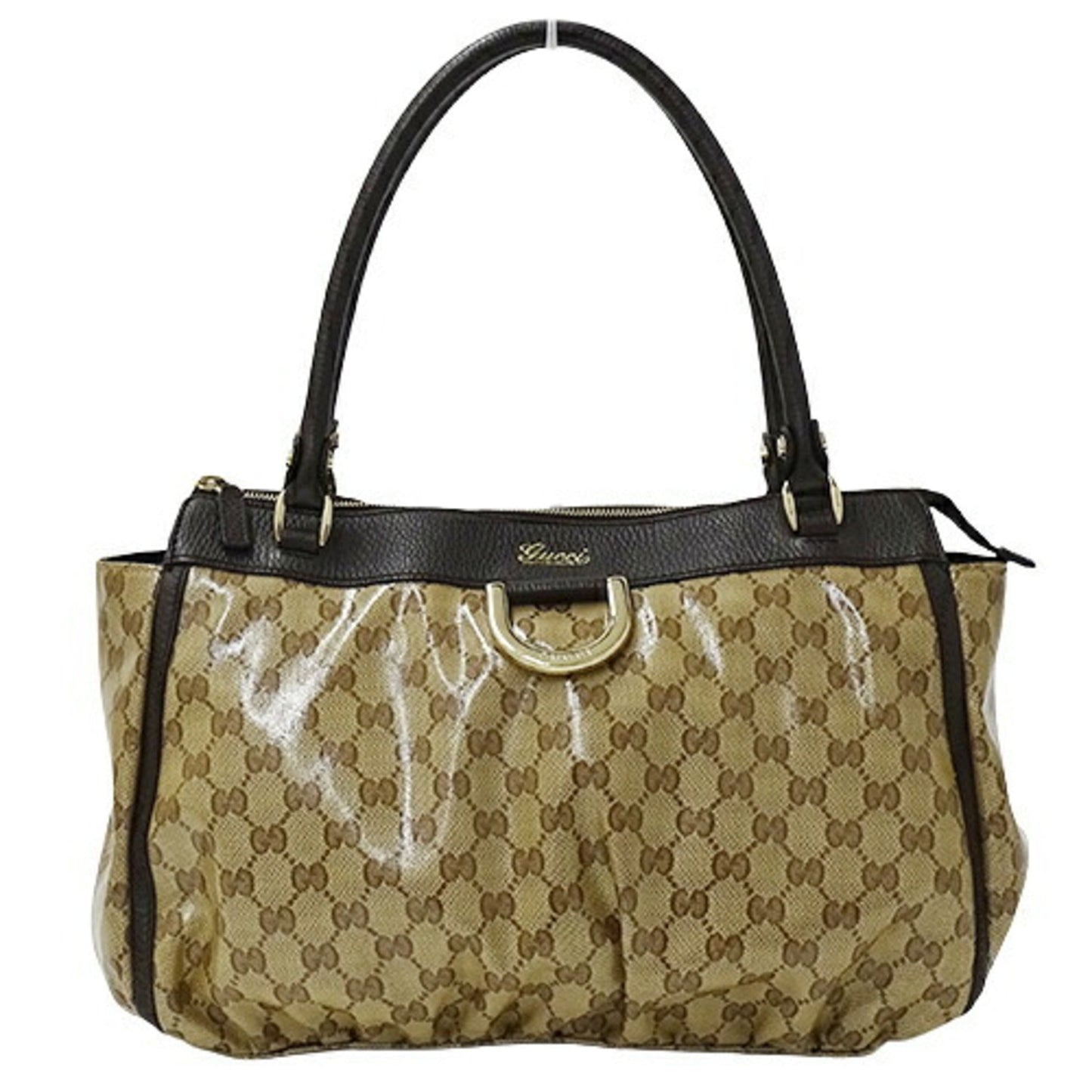 Gucci Bag Women's Tote Shoulder GG Crystal Abbey Brown Beige 327787