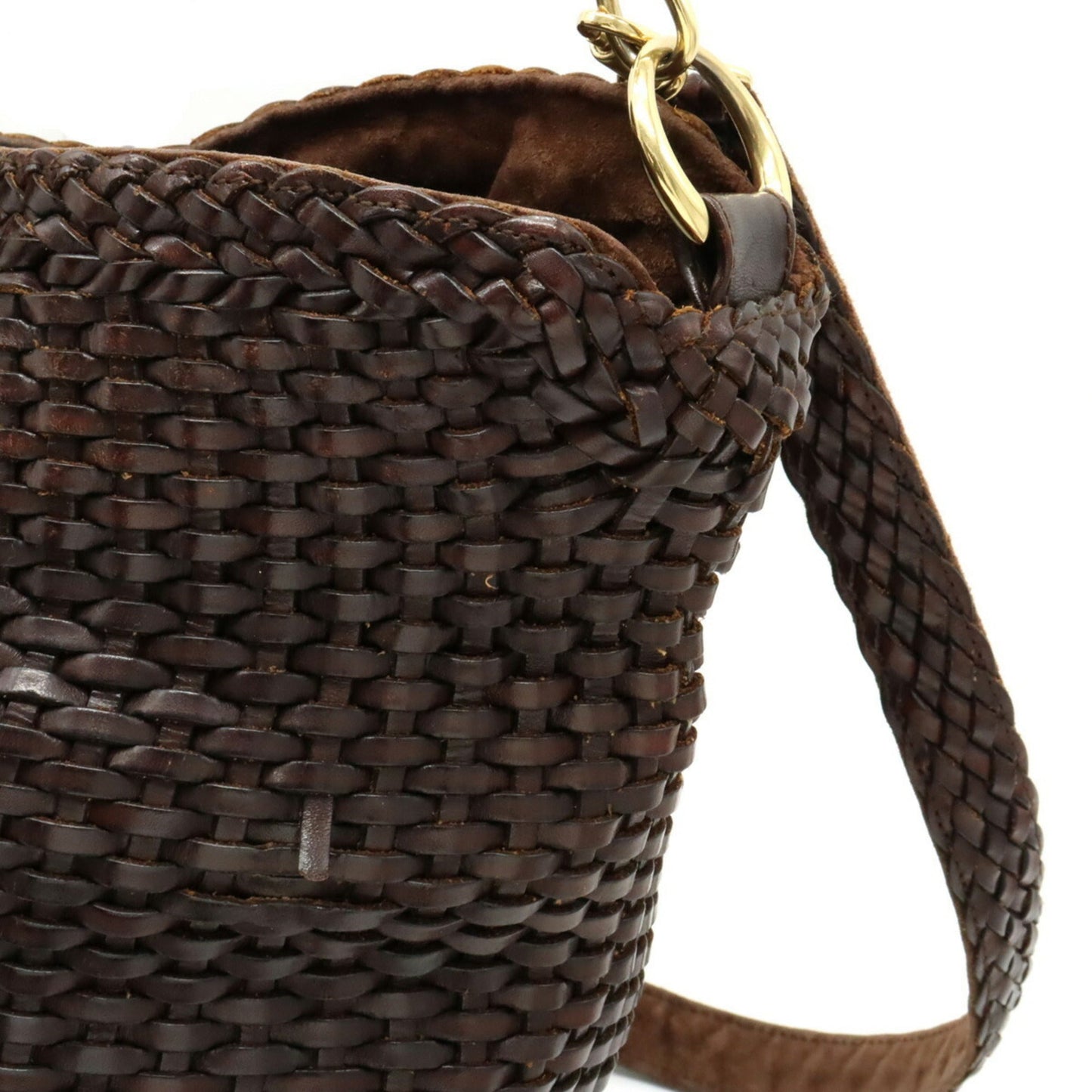 Gucci Bamboo HandBag Shoulder Bag Leather Dark Brown 001.2404.1577