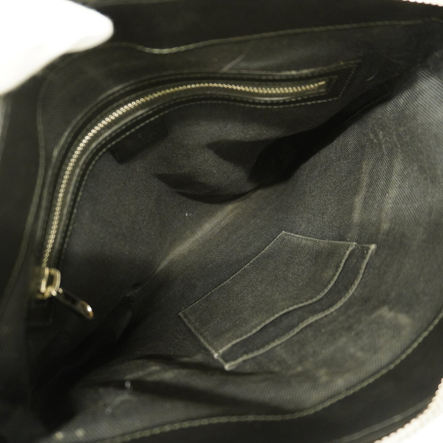 Gucci  474137 Men's PVC,Leather Shoulder Bag Black