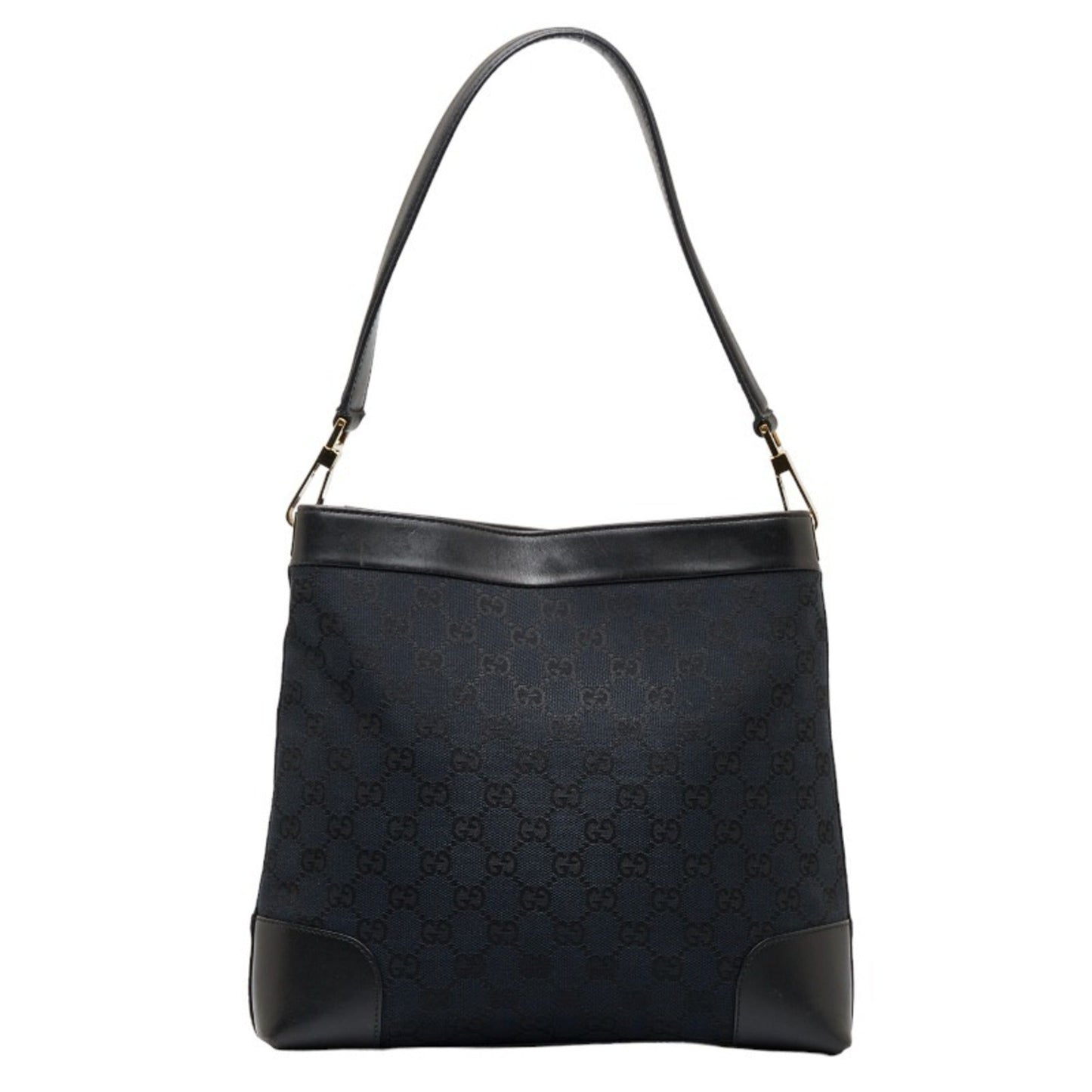 GUCCI GG canvas handbag one shoulder bag 001 4231 black leather ladies