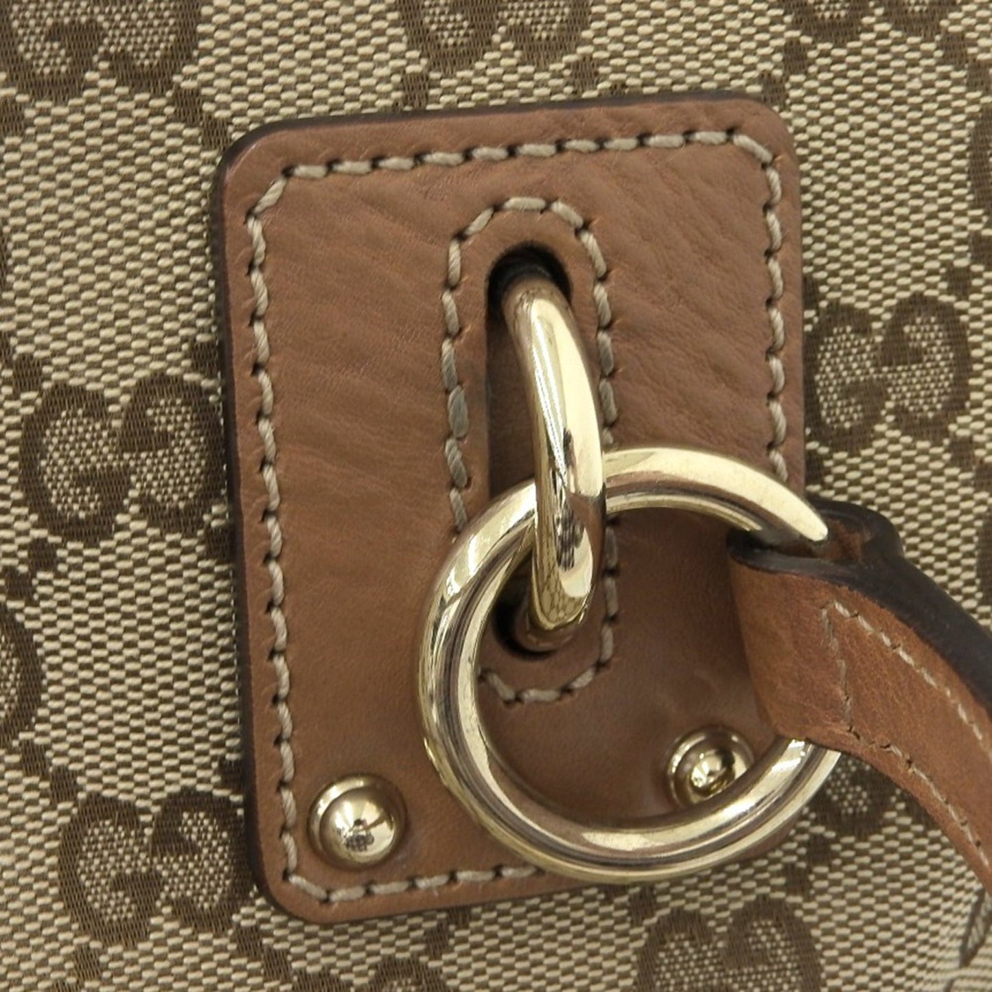 Gucci GG Canvas Handbag Tote Bag Brown 247237 213048