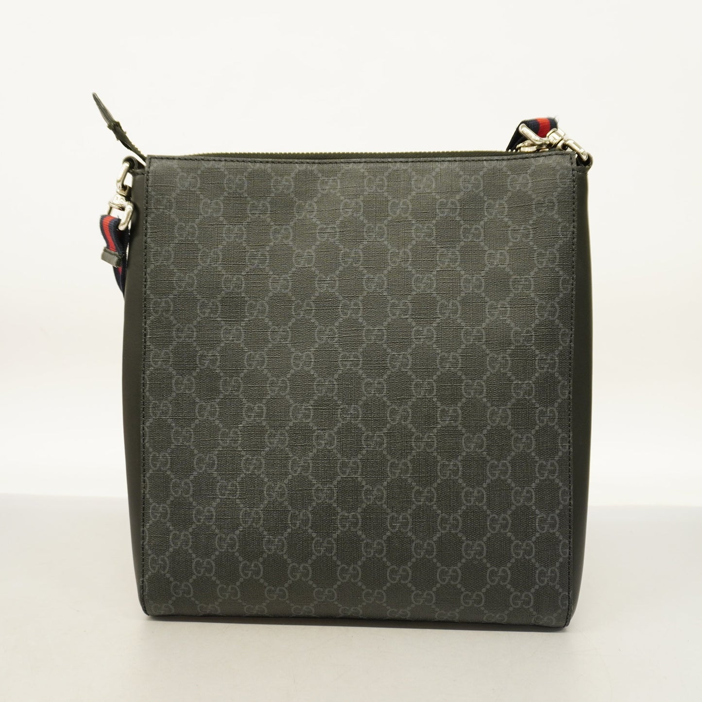 Gucci  474137 Men's PVC,Leather Shoulder Bag Black