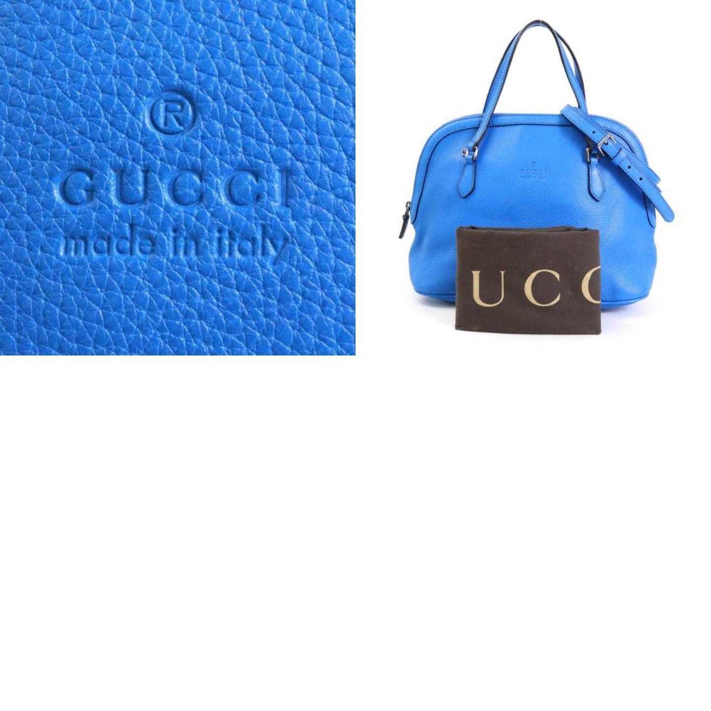 GUCCI Handbag Shoulder Bag Leather Blue Ladies 420023