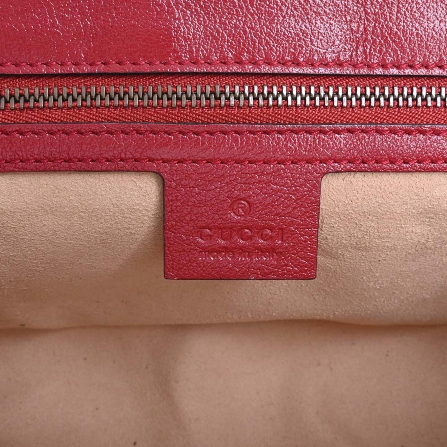 GUCCI GG Marmont Leather Chain Shoulder Bag 443497 Black/Red Women's