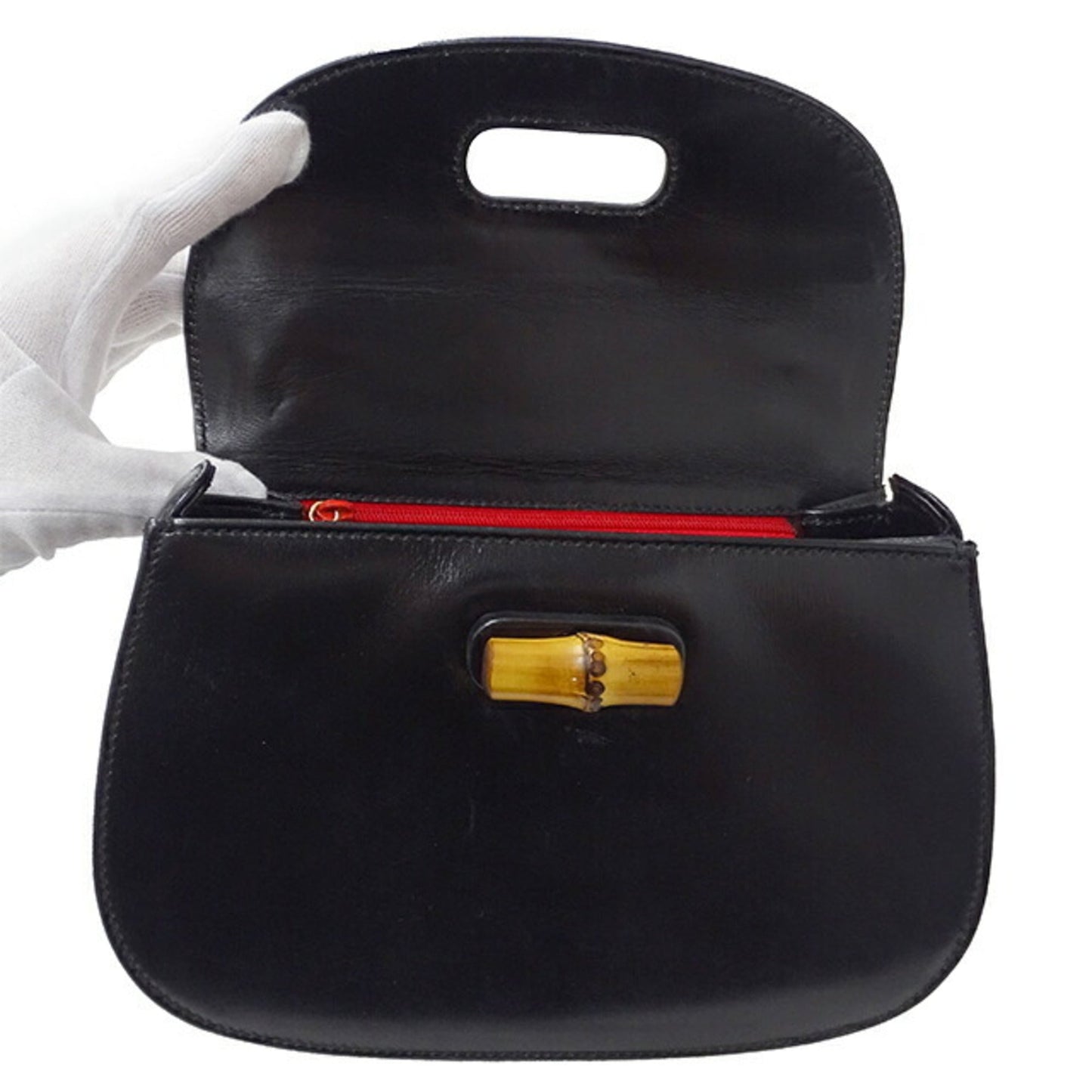 GUCCI Bag Women's Bamboo Handbag Shoulder 2way Leather Black 000 2046 0188