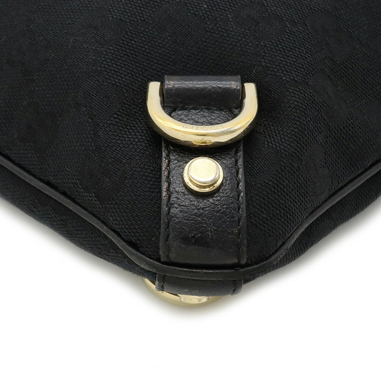 GUCCI GG canvas shoulder bag leather black 131326