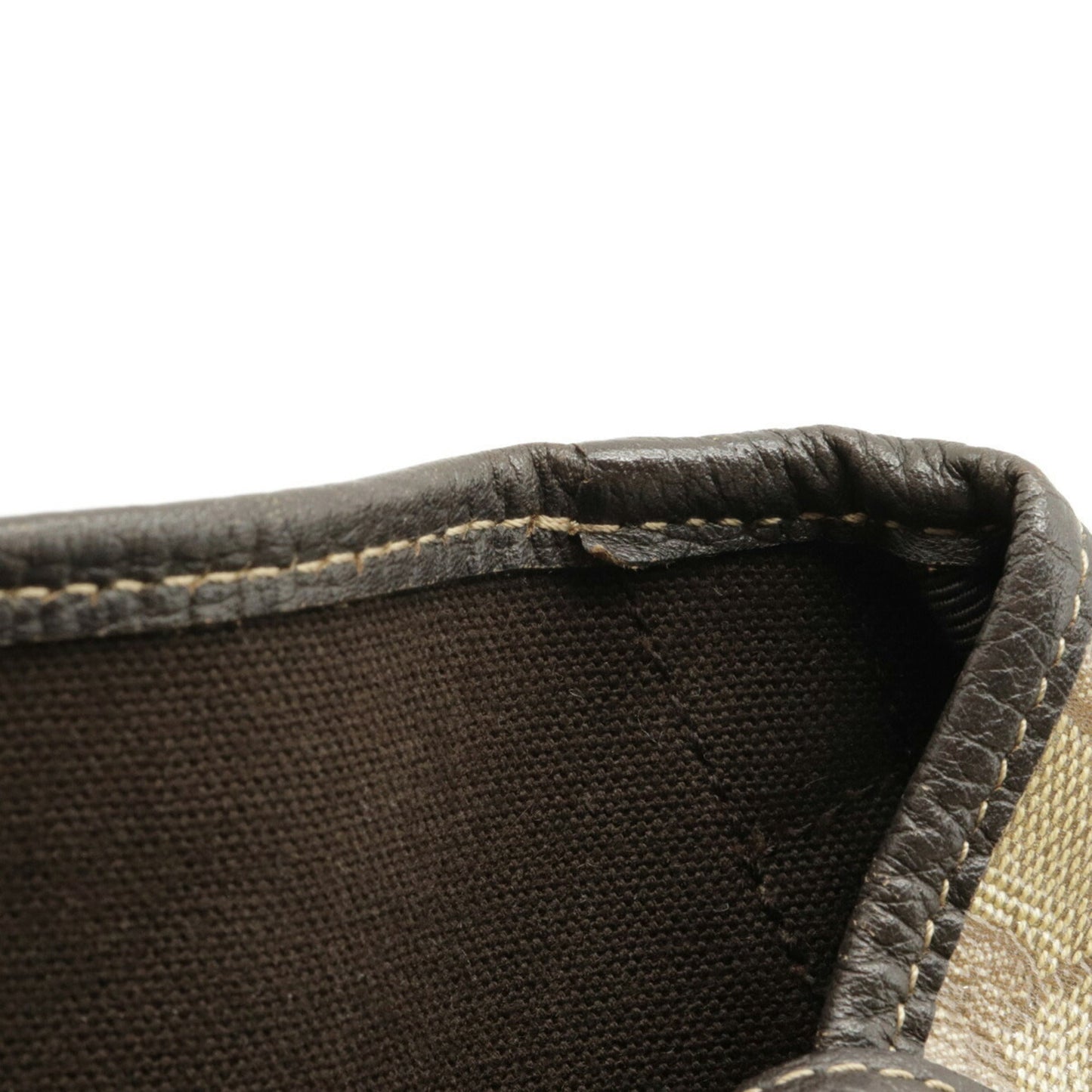 Gucci GG Crystal Tote Bag Shoulder Coated Canvas Khaki Beige Dark Brown 293578