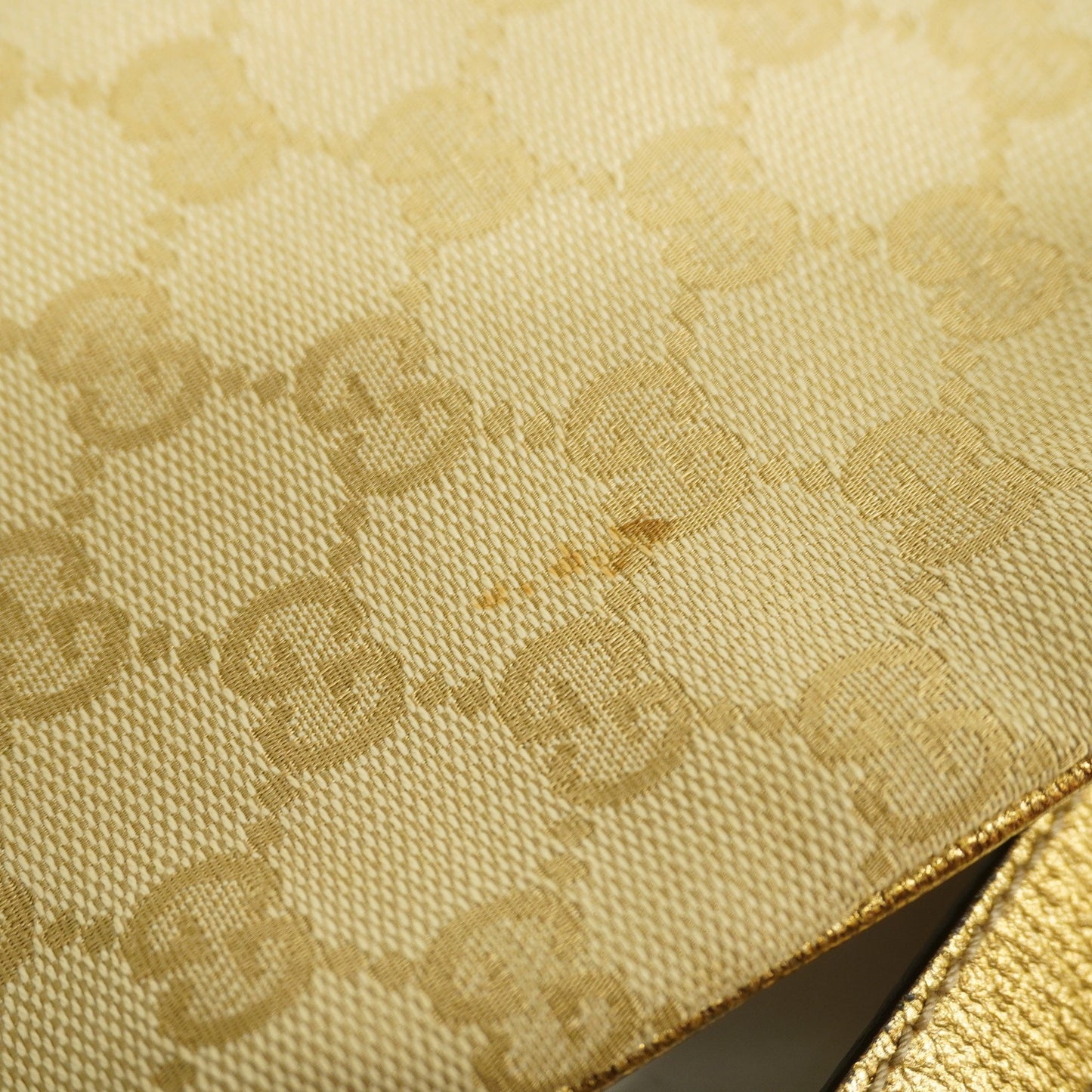 GUCCI  GG Canvas Shoulder Bag 144388 Women's Leather Beige,Gold