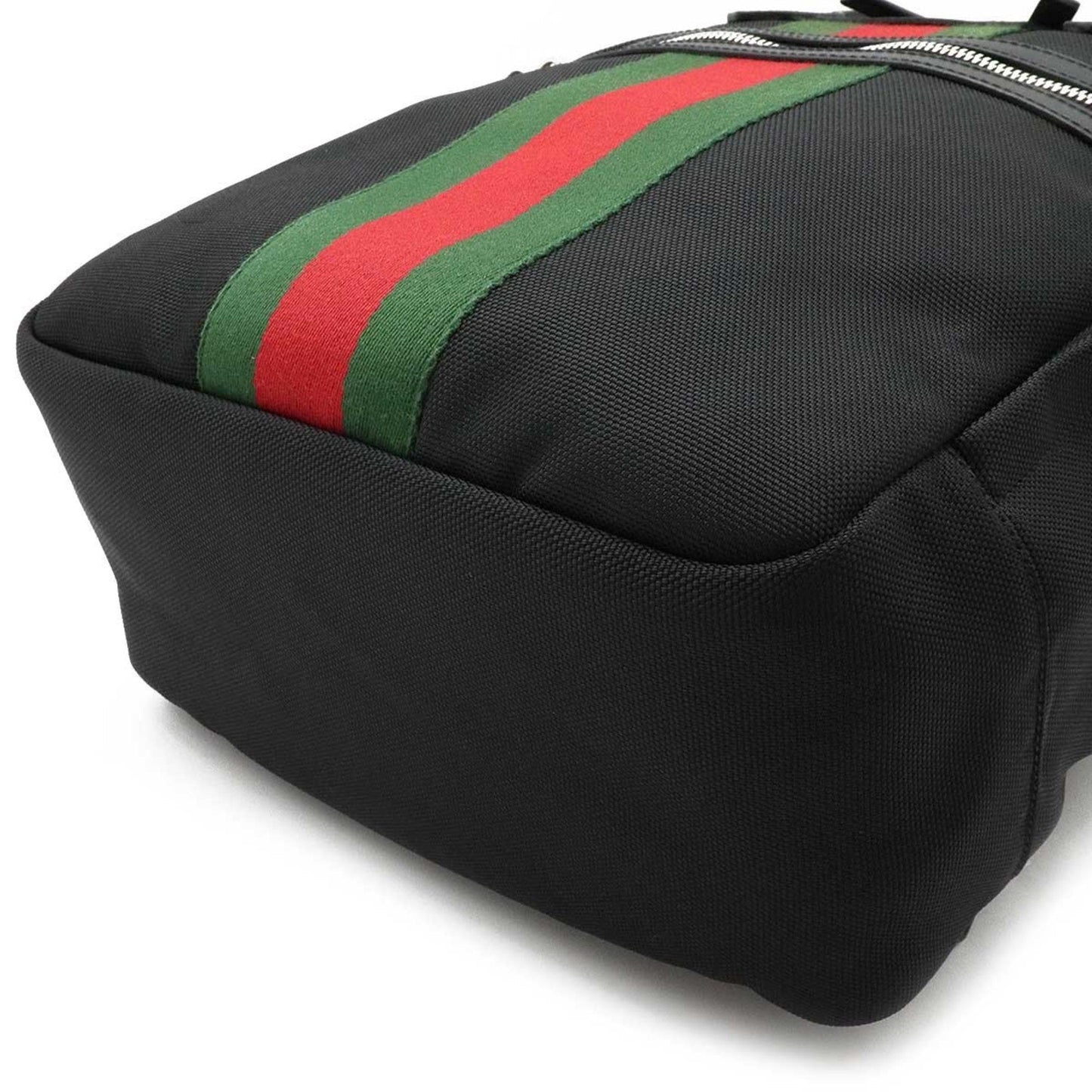 Gucci sherry line backpack rucksack techno canvas leather black green red 495558
