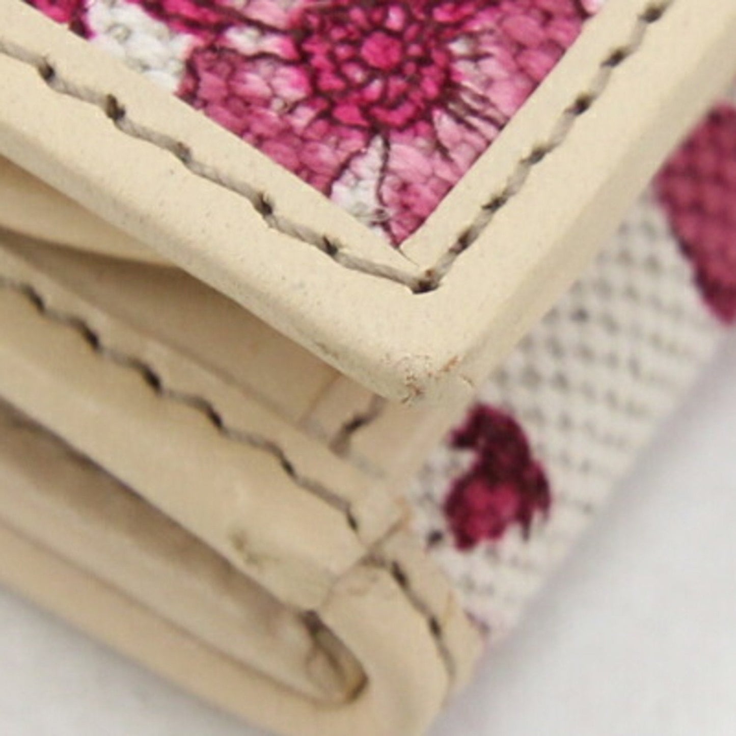GUCCI W long wallet 112715 Purple White Canvas Leather Flower Ladies