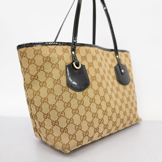Gucci  GG Canvas Tote Bag 211976 Women's Canvas Tote Bag Beige,Black