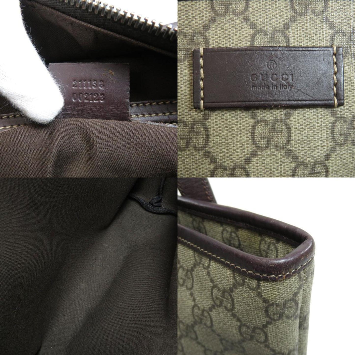 Gucci 211138 GG Handbag Leather / PVC Ladies GUCCI