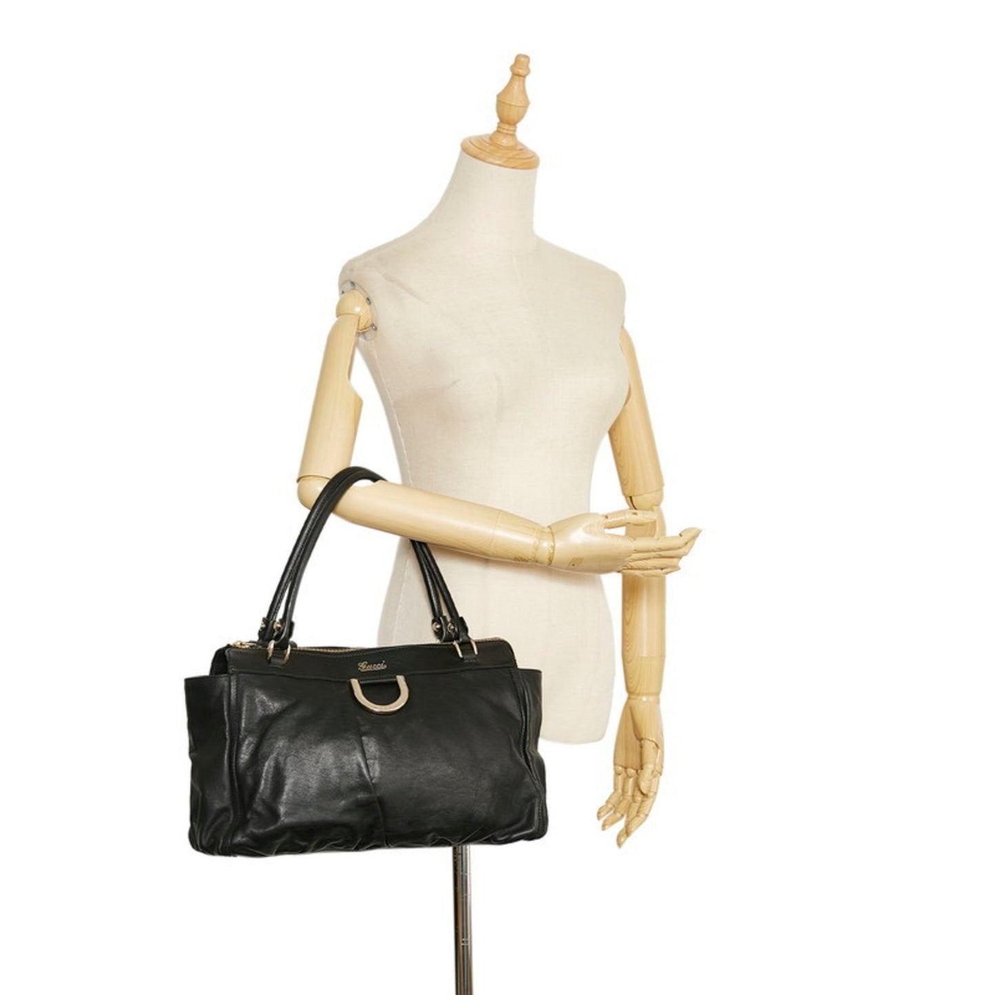 Gucci Abbey Handbag Tote Bag 189831 Black Leather Ladies Gucci