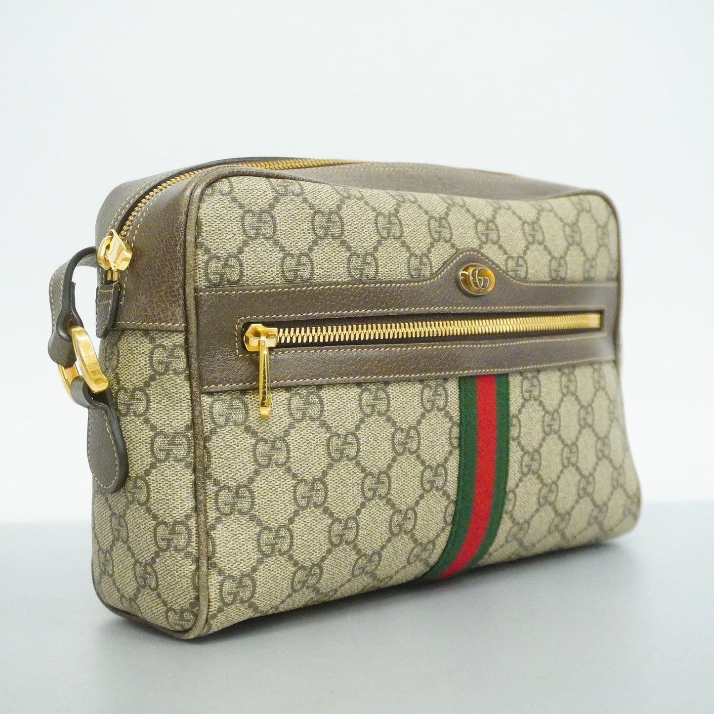 GUCCIAuth  Sherry Line Shoulder Bag 517080 GG Supreme,Leather Beige,Brown