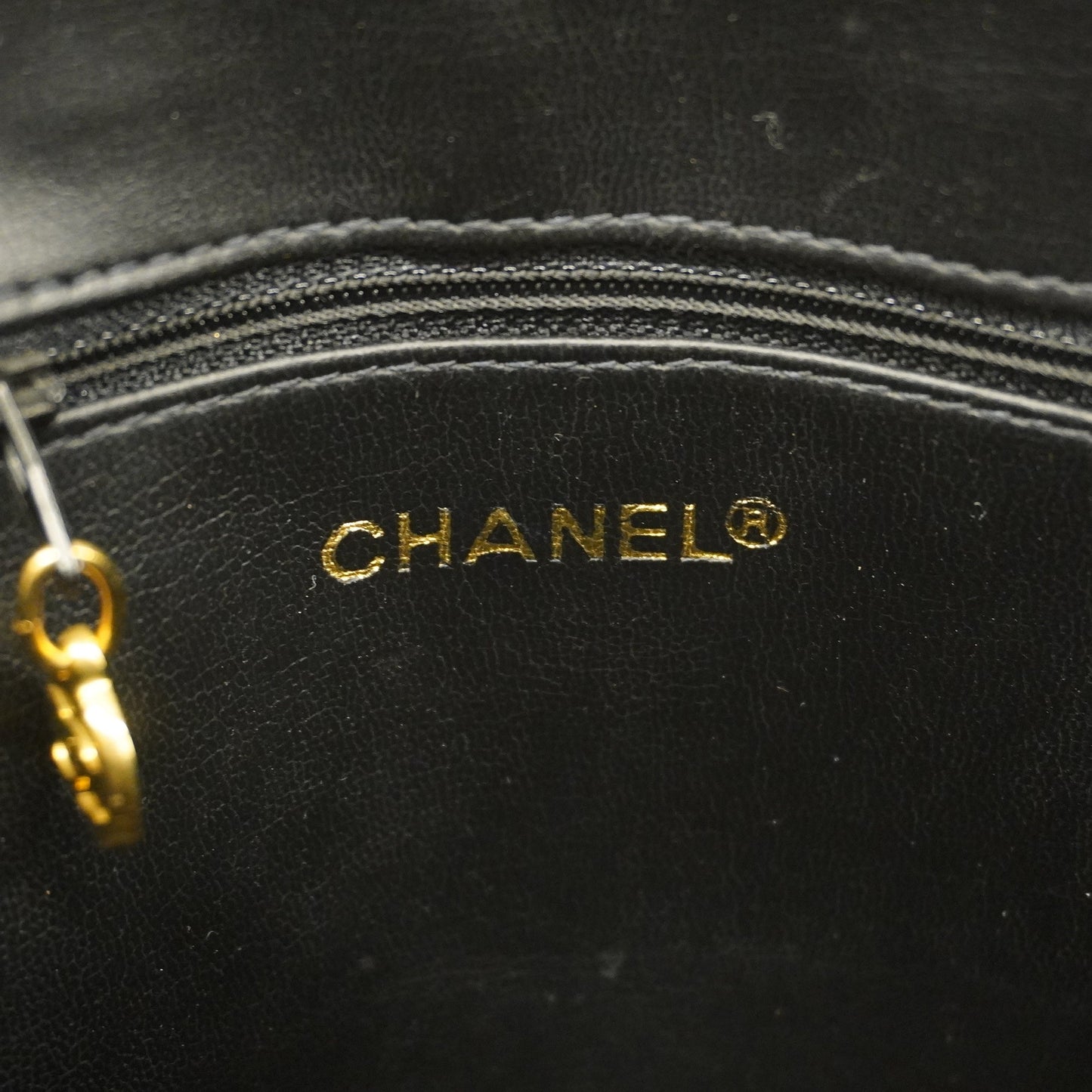 CHANELAuth  Matelasse Chain Shoulder With Fringes Leather Shoulder Bag Black
