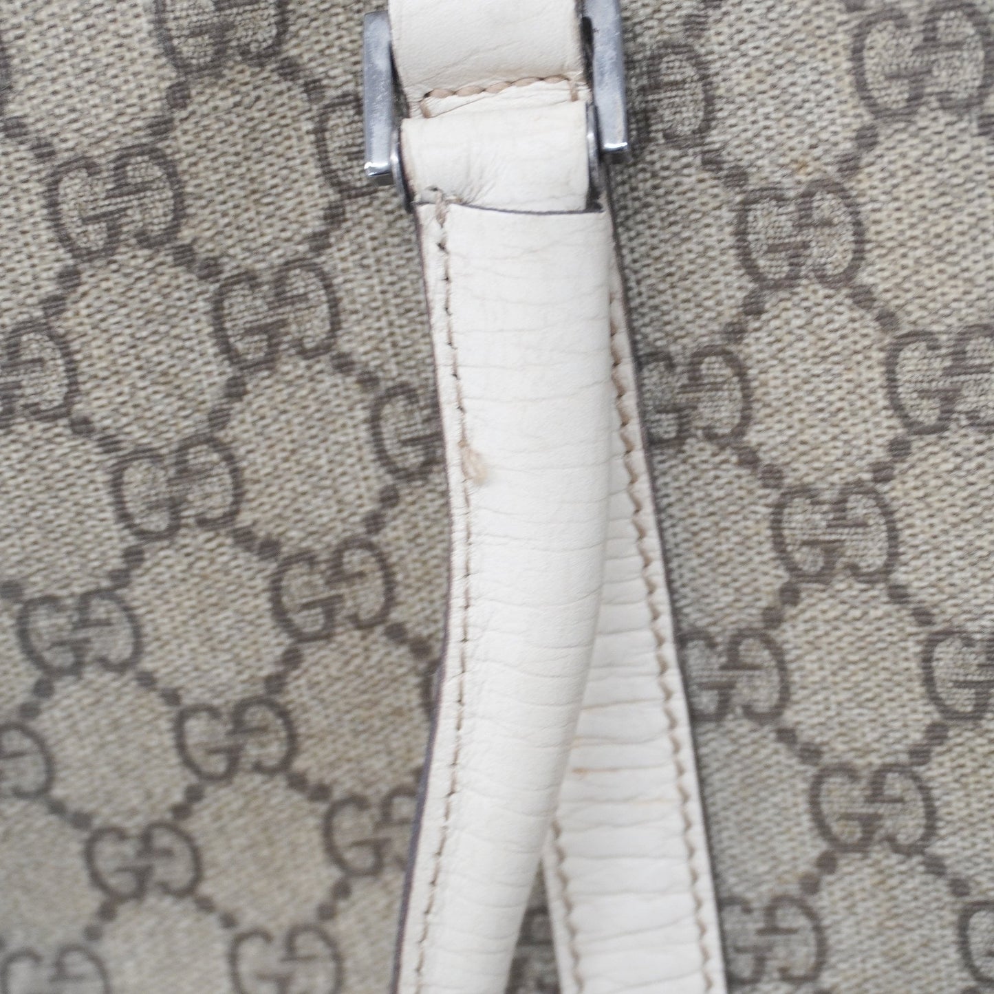 Gucci Tote Bag 114595 Women's GG Supreme Tote Bag Beige,White