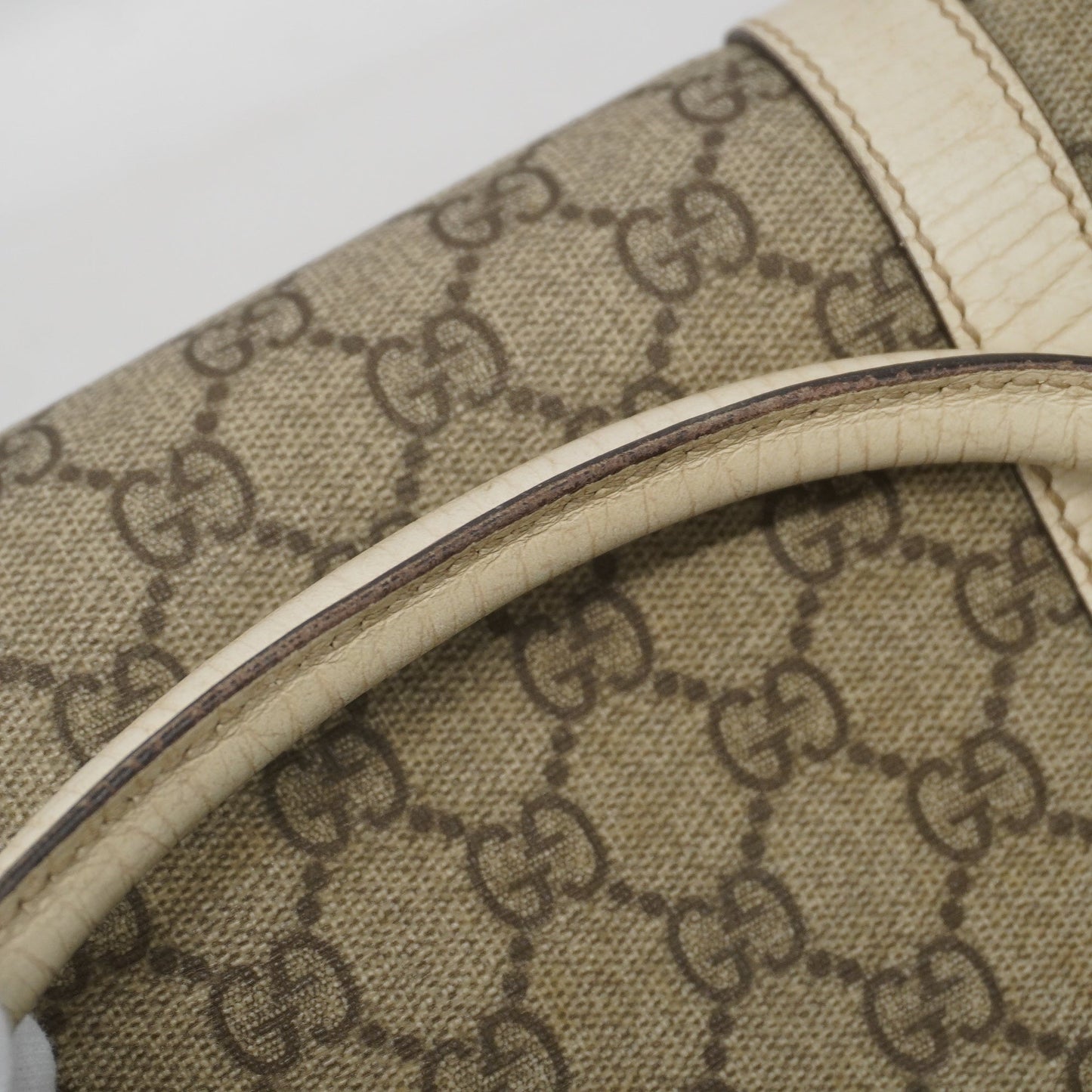 Gucci Tote Bag 114595 Women's GG Supreme Tote Bag Beige,White