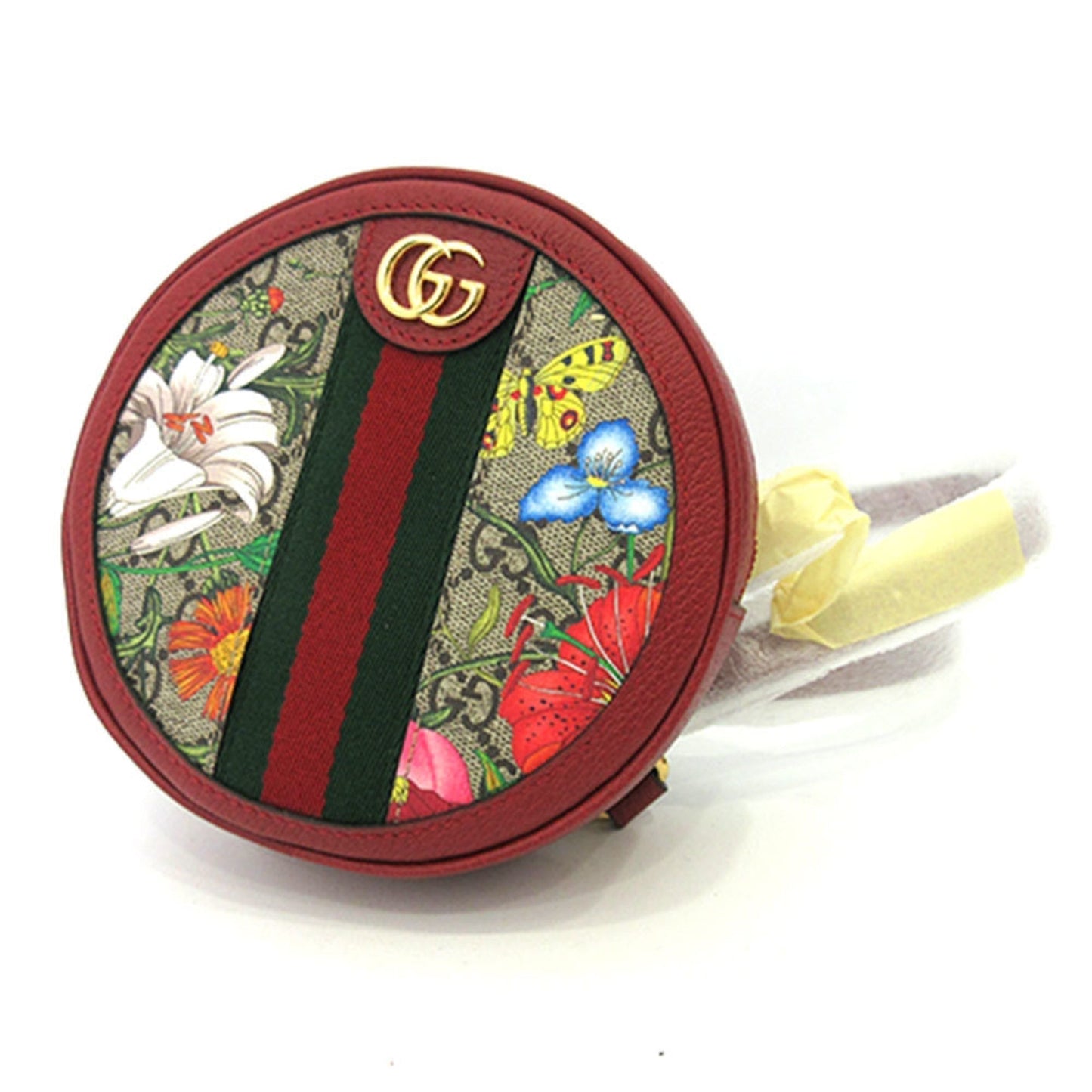 Gucci Bag Offidia Mini Rucksack Backpack Red Flower Circle Ladies GG Flora