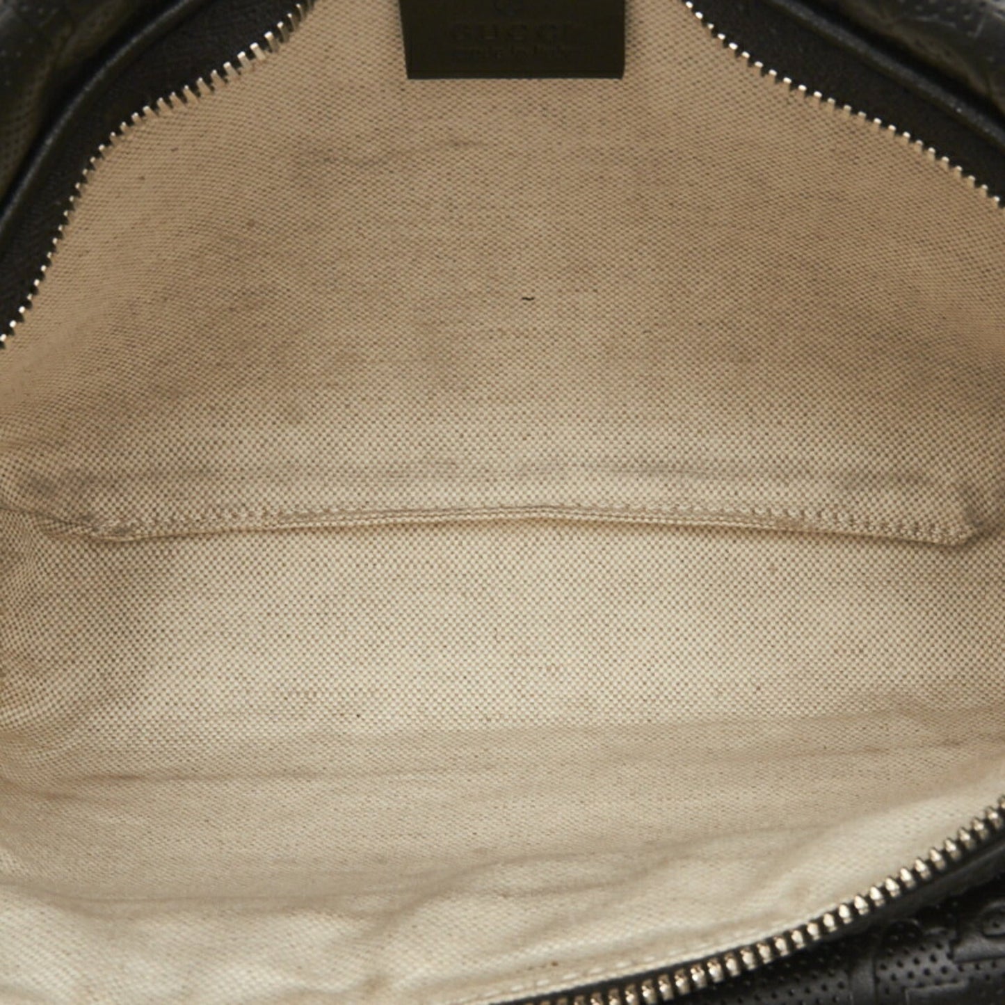 GUCCI GG embossed waist bag body shoulder 645093 black leather men's