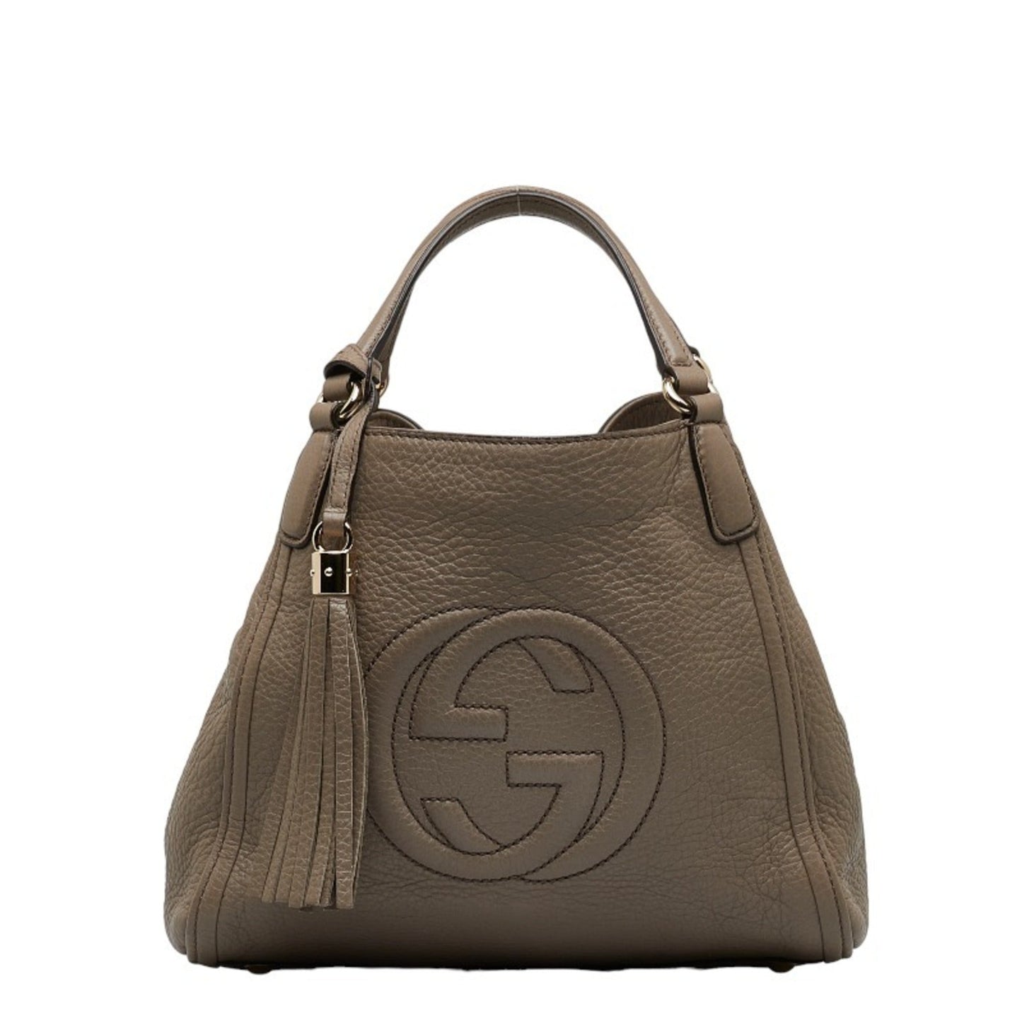 GUCCI Soho Interlocking G Handbag Shoulder Bag 2WAY 336751 Gray Leather Ladies