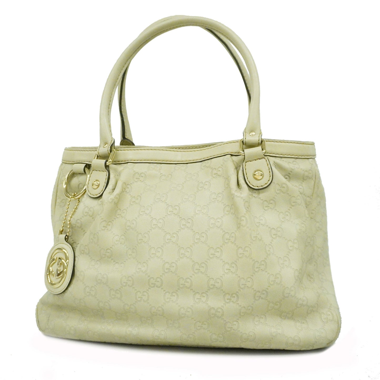 GUCCI  Sukey  Sima 211944 Women's Leather Tote Bag Ivory