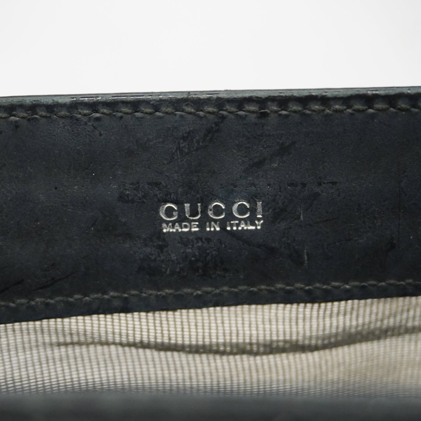 GUCCI  002 1705 0405 Women's Mesh,Leather Tote Bag Black