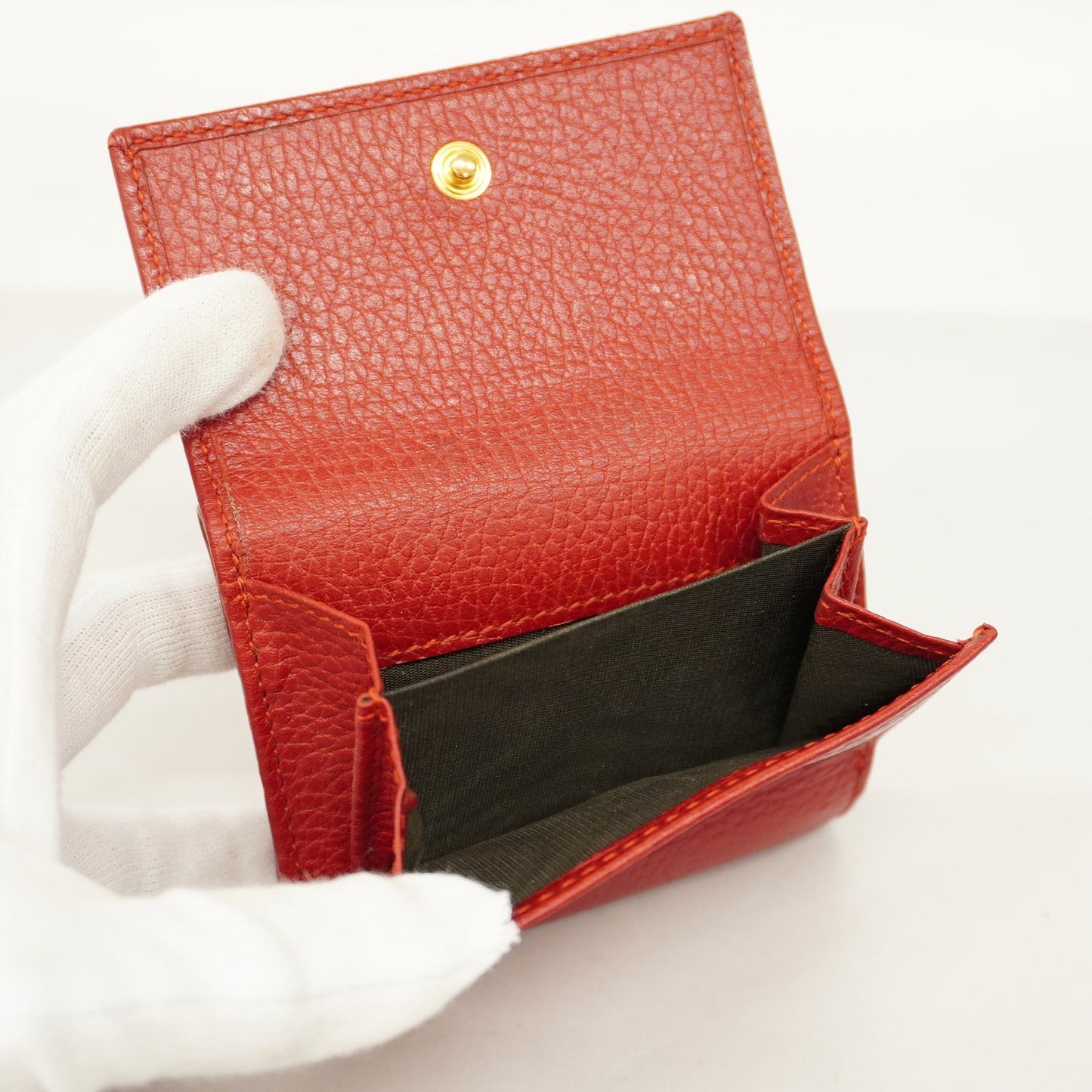 GUCCIAuth  Tri-fold Wallet GG Marmont Gold Metal 474746 Women's Leather Wallet