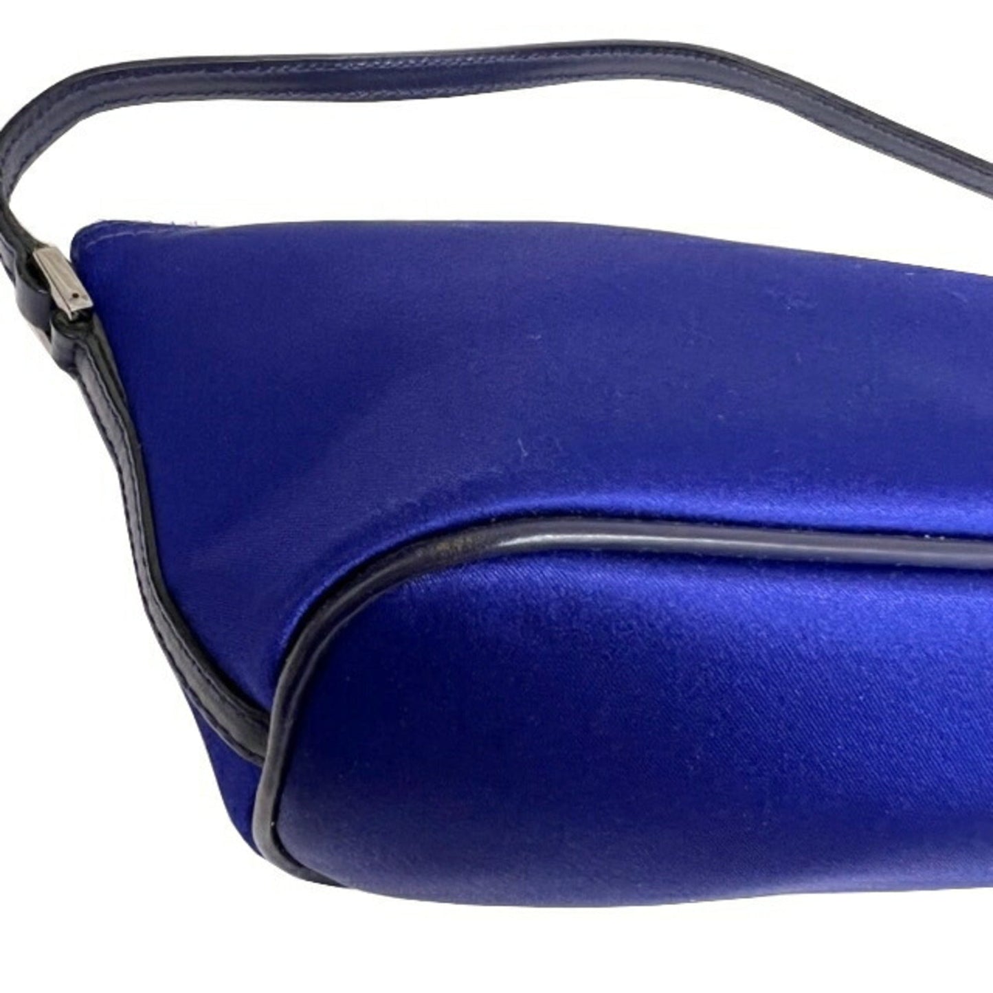 Gucci Accessory Pouch 039.1103 Satin Leather Blue Mini Bag Ladies