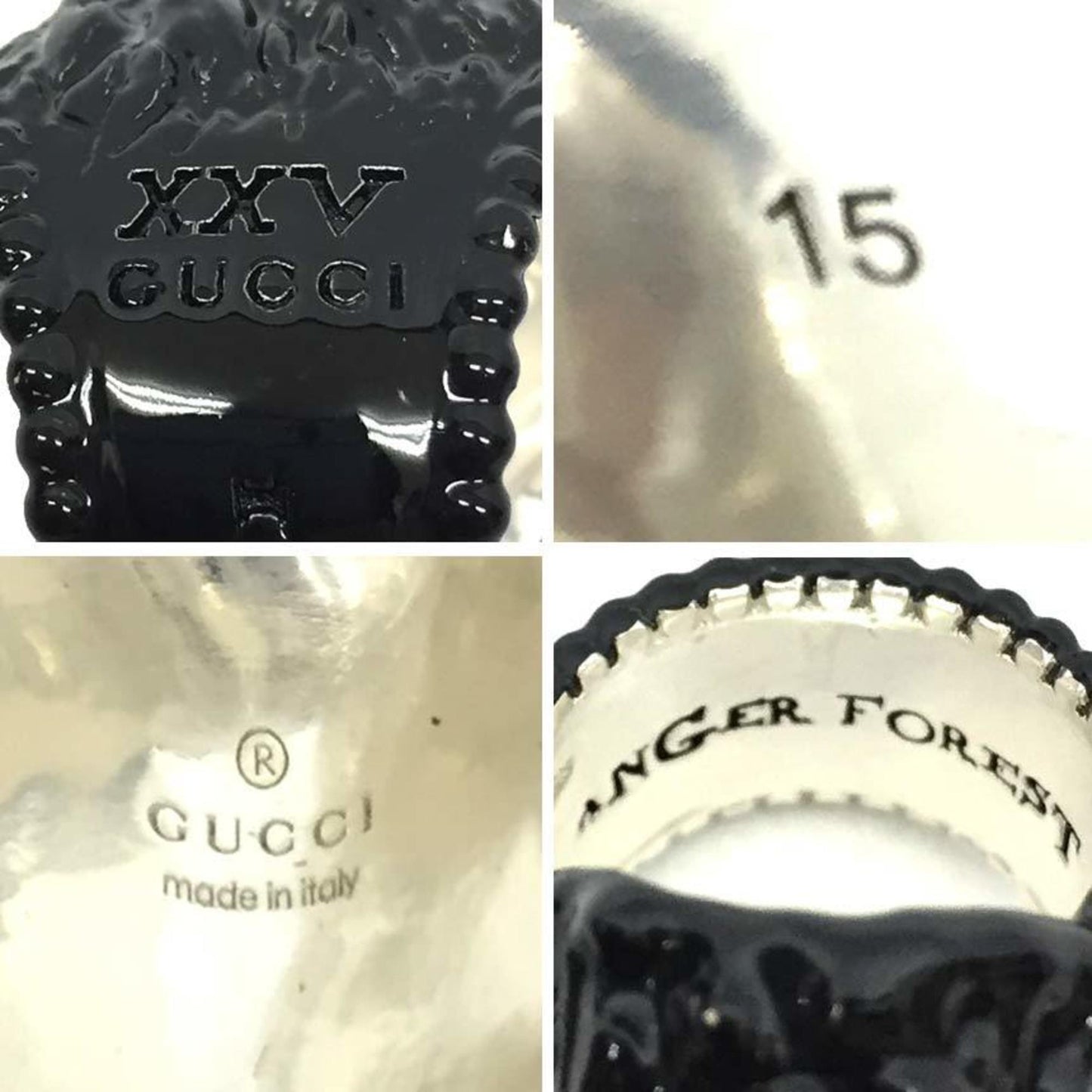 Gucci ANGER FOREST Anger Forest EAGLE HEAD Eagle Head Ring ???15 AG925 Silver x Black Bird Men's